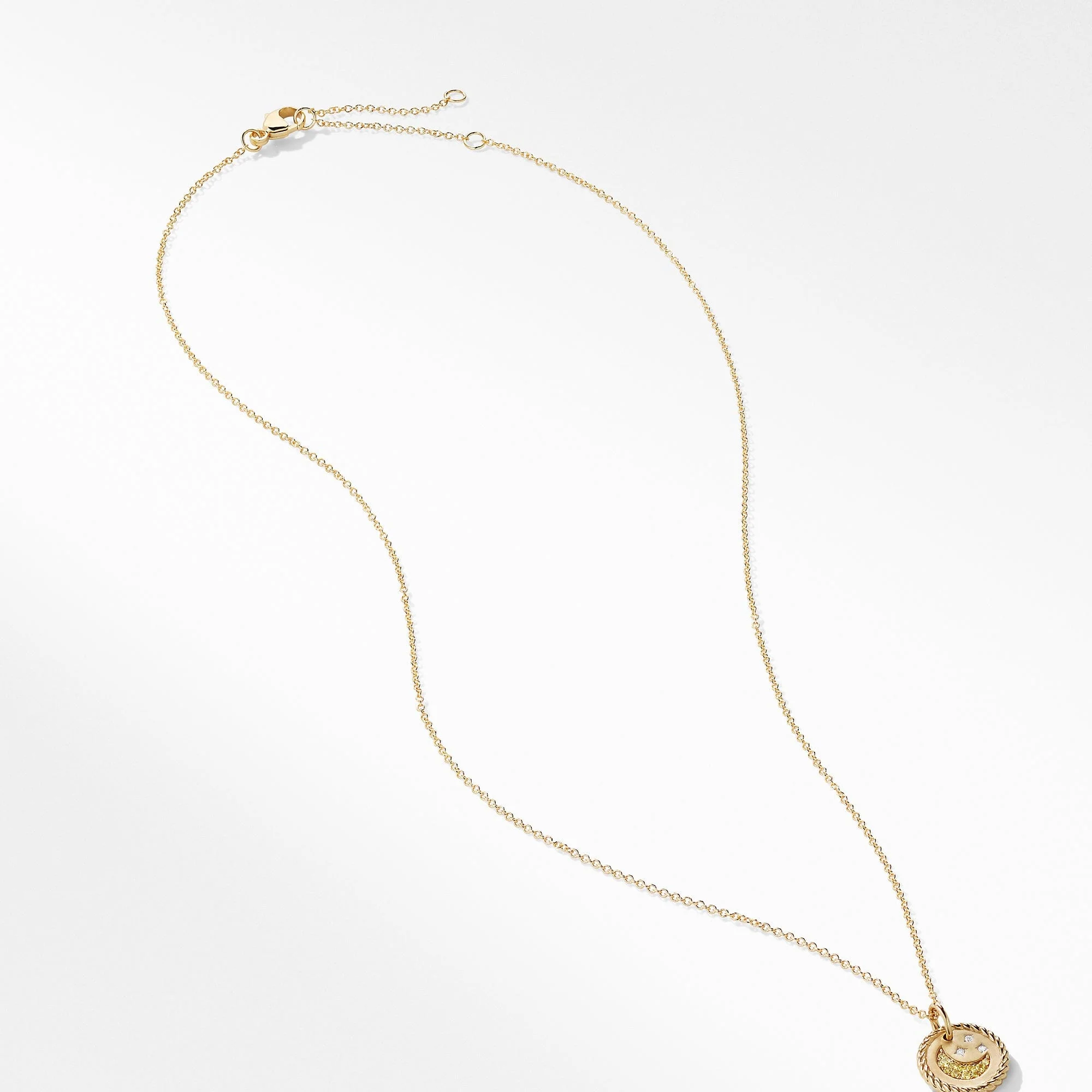 Cable Collectibles Moon and Stars Necklace with Diamonds and Yellow Sapphires in 18K Gold - Image 3