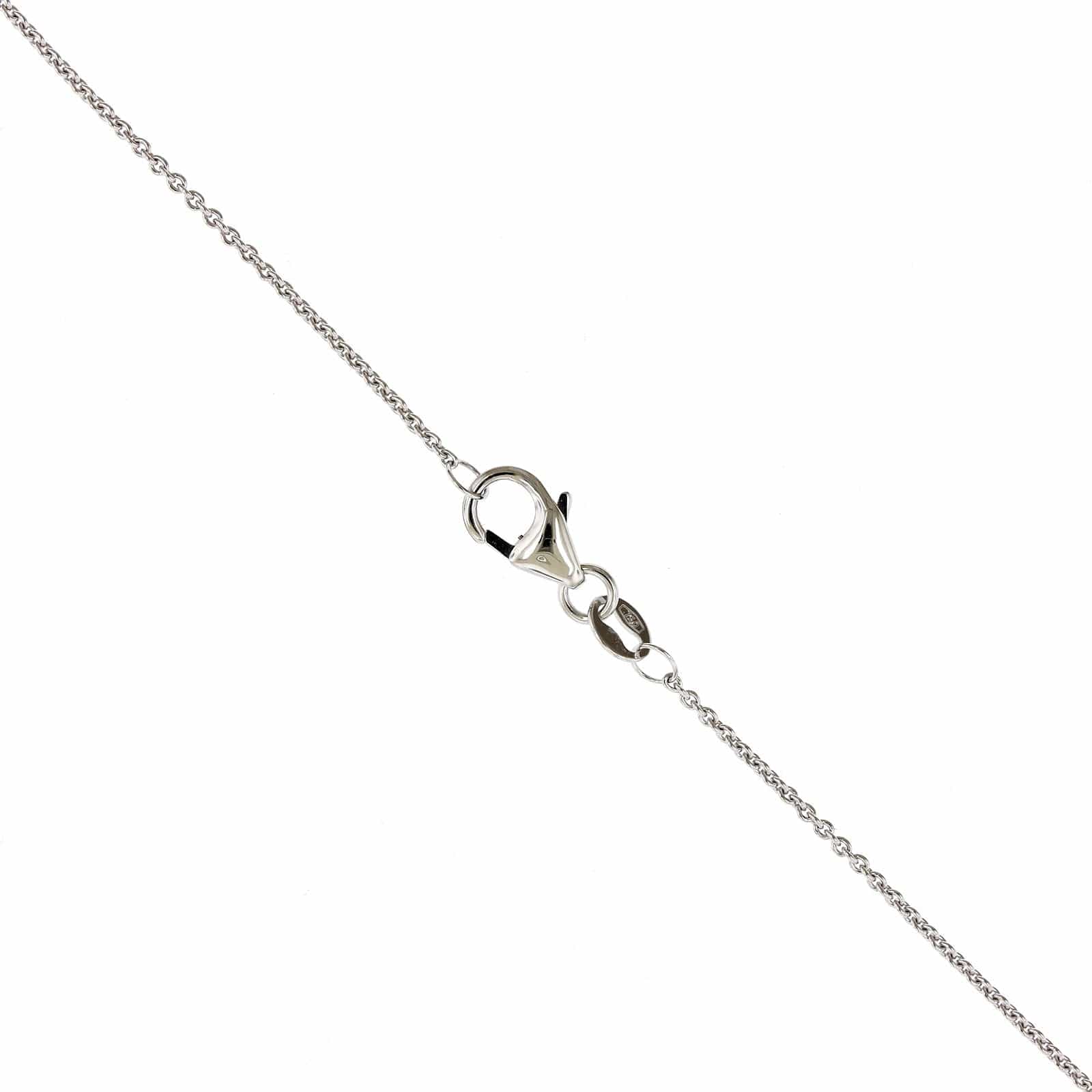 18K White Gold Sapphire Diamond Halo Pendant - Image 3