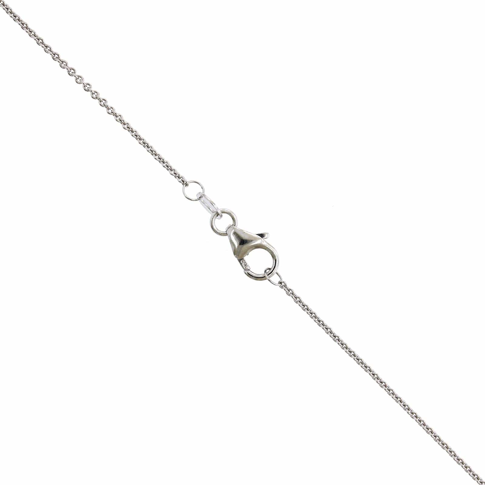 18K White Gold Pear Shape Sapphire Diamond Halo Pendant - Image 3