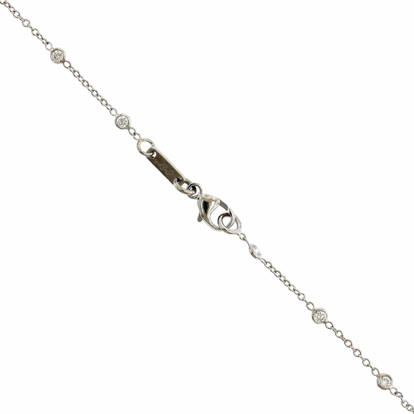 Platinum Pink Sapphire Diamond Halo Necklace - Image 3