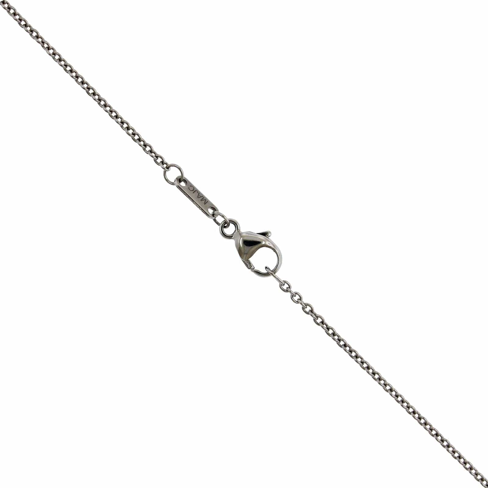 Platinum Pear Shape Sapphire and Diamond Pendant - Image 3