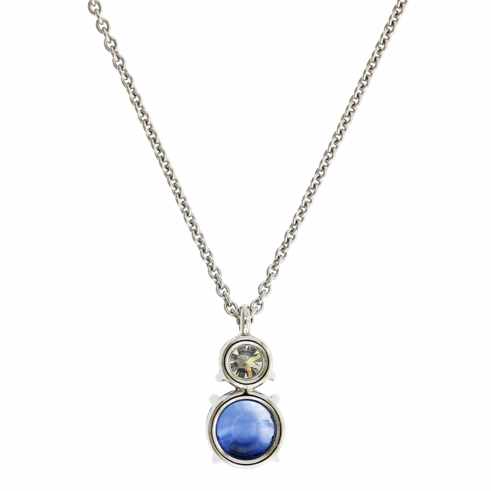 Platinum Round Blue Sapphire Pendant - Image 2