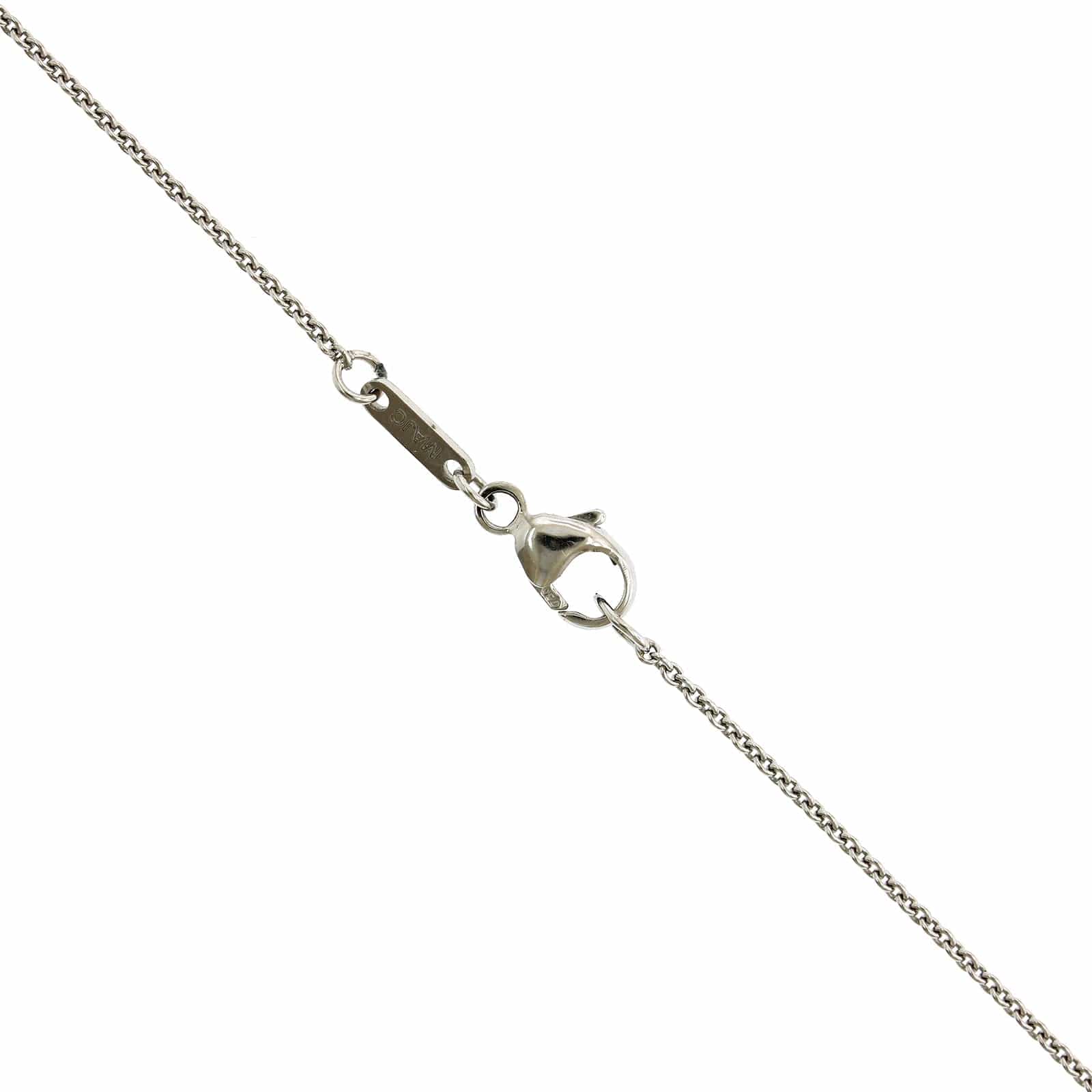 Platinum Cushion Sapphire Diamond Halo Pendant - Image 3