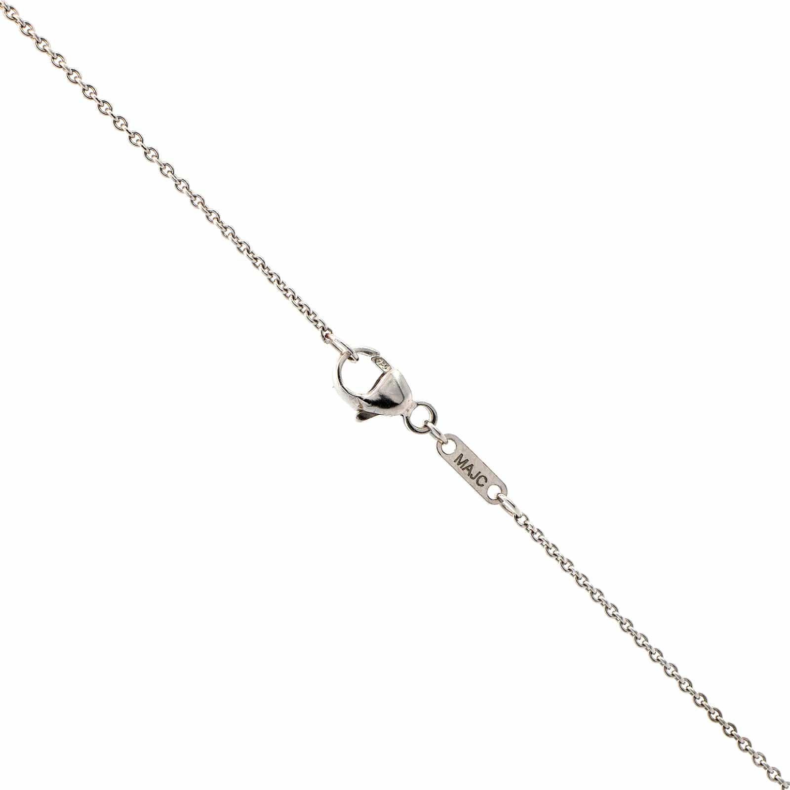 18K White Gold Blue Sapphire and Diamond Pendant Necklace - Image 3
