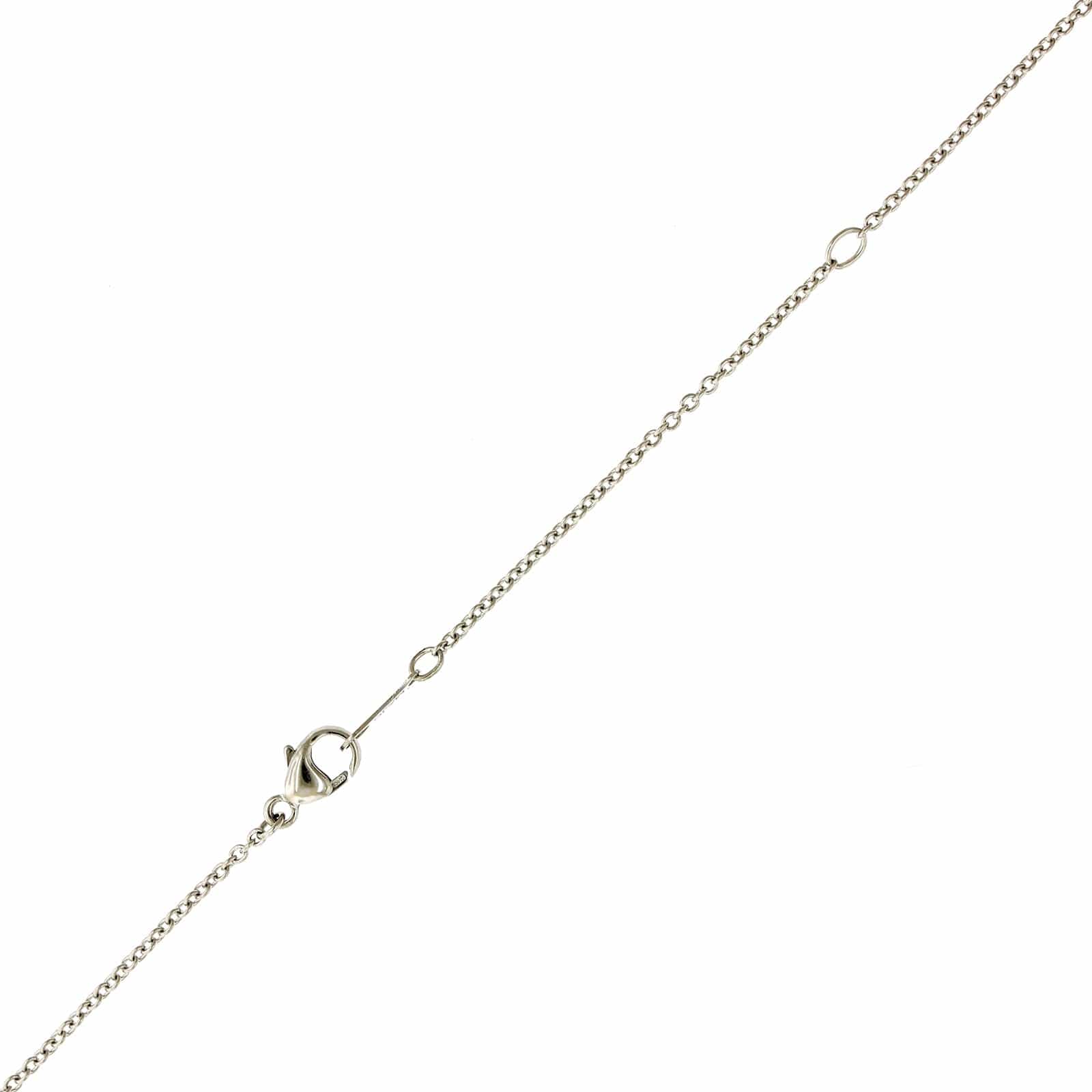Platinum Diamond Halo & Blue Sapphire Necklace - Image 3
