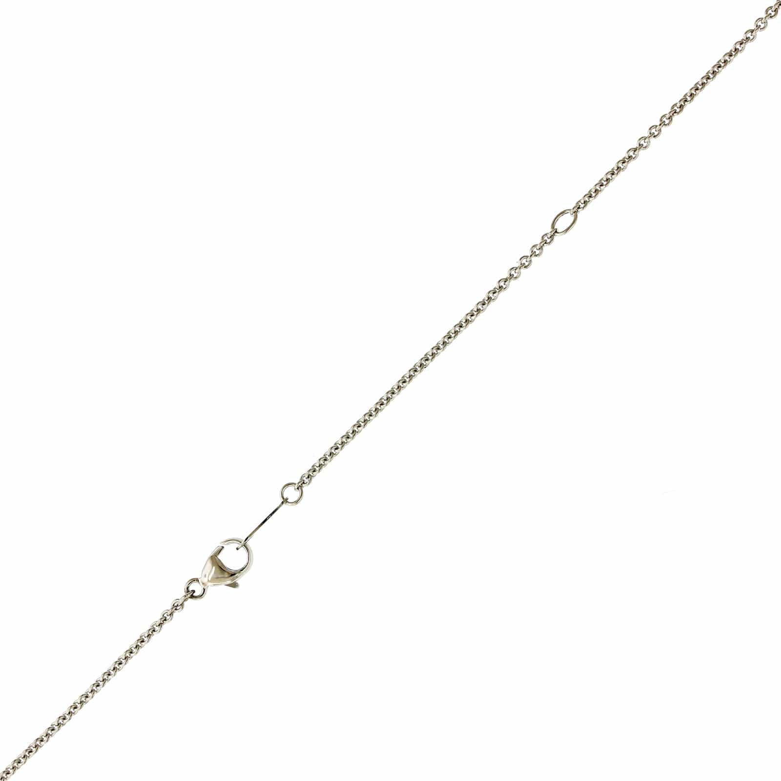Platinum Diamond & Pear Shaped Sapphire Drop Necklace - Image 3
