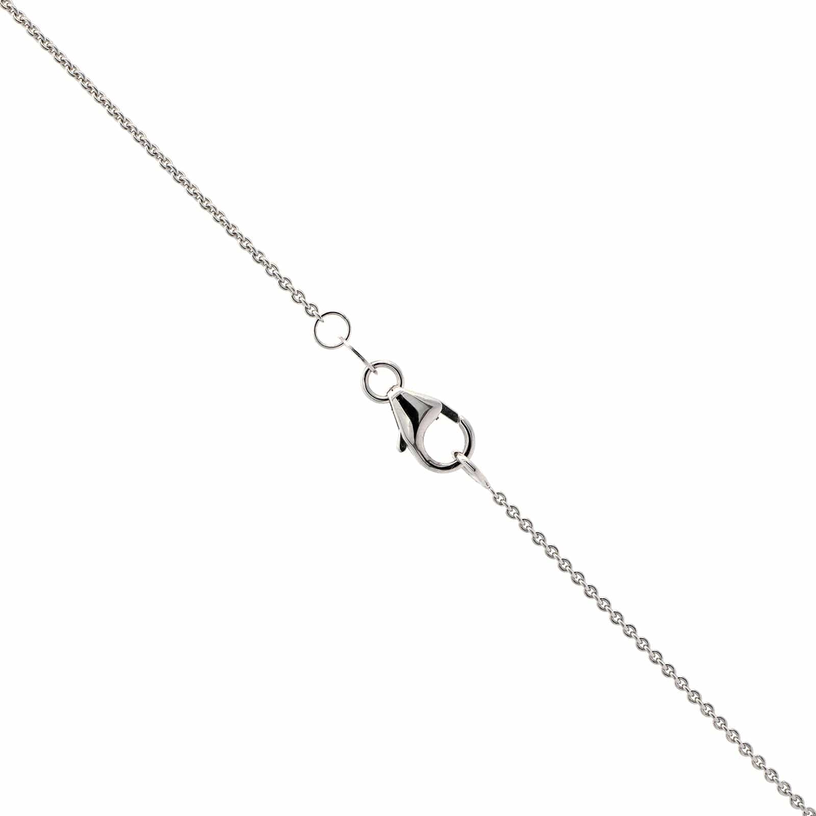Platinum Diamond & Oval Sapphire Pendant Necklace - Image 3