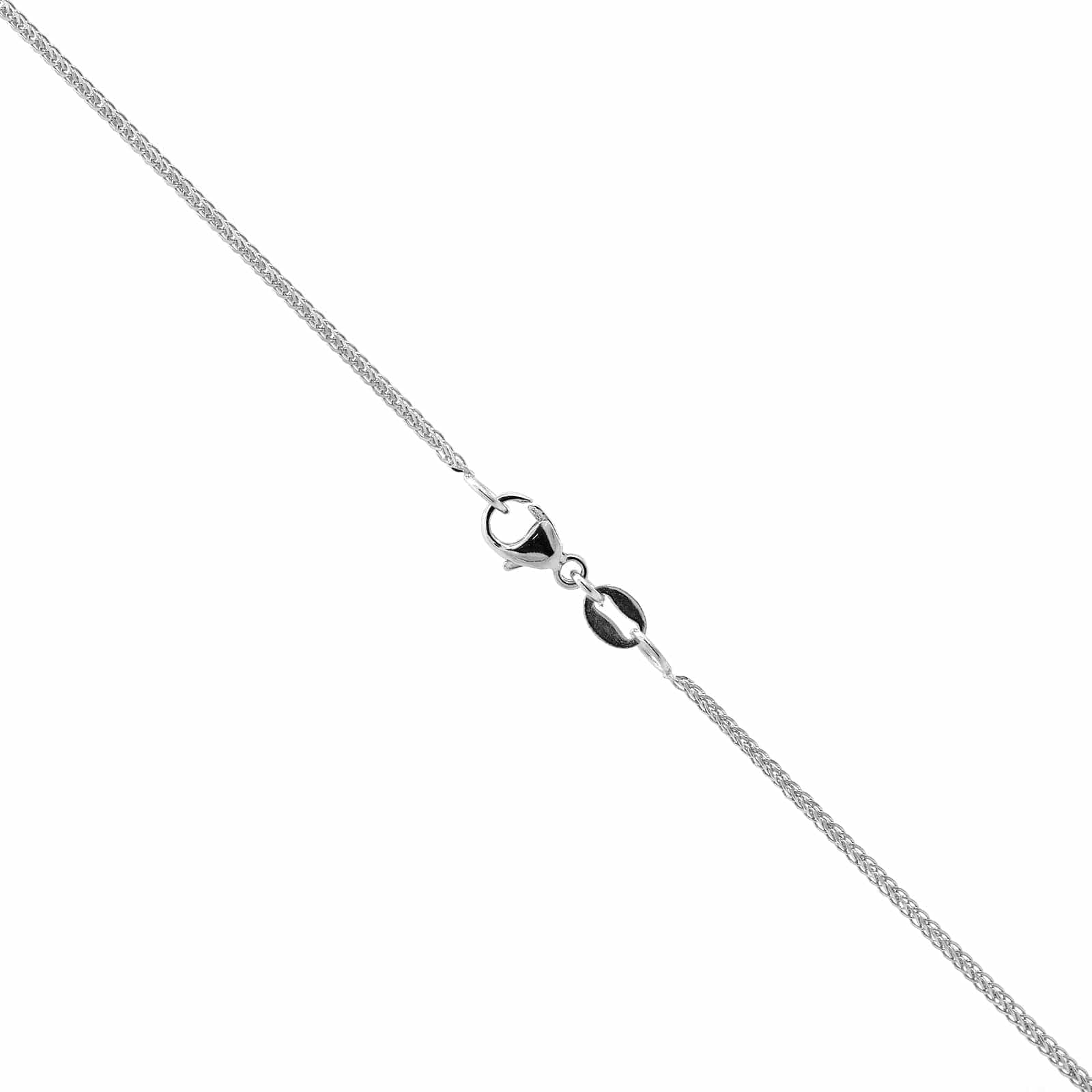 Platinum Oval Sapphire and Round Diamond Circle Pendant Necklace - Image 3