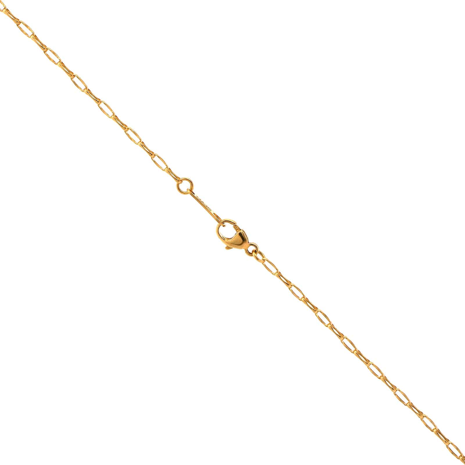 18K Yellow Gold Round Sapphire and Diamond Pendant Necklace - Image 3