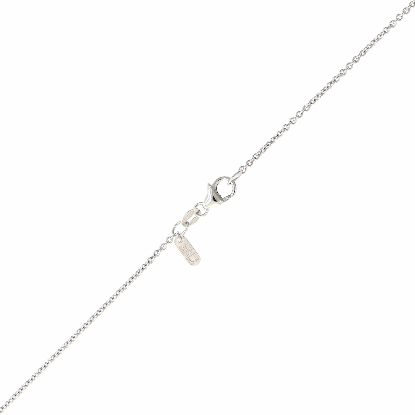 18K White Gold Diamond and Multi Gemstone Adjustable Pendant Necklace - Image 7