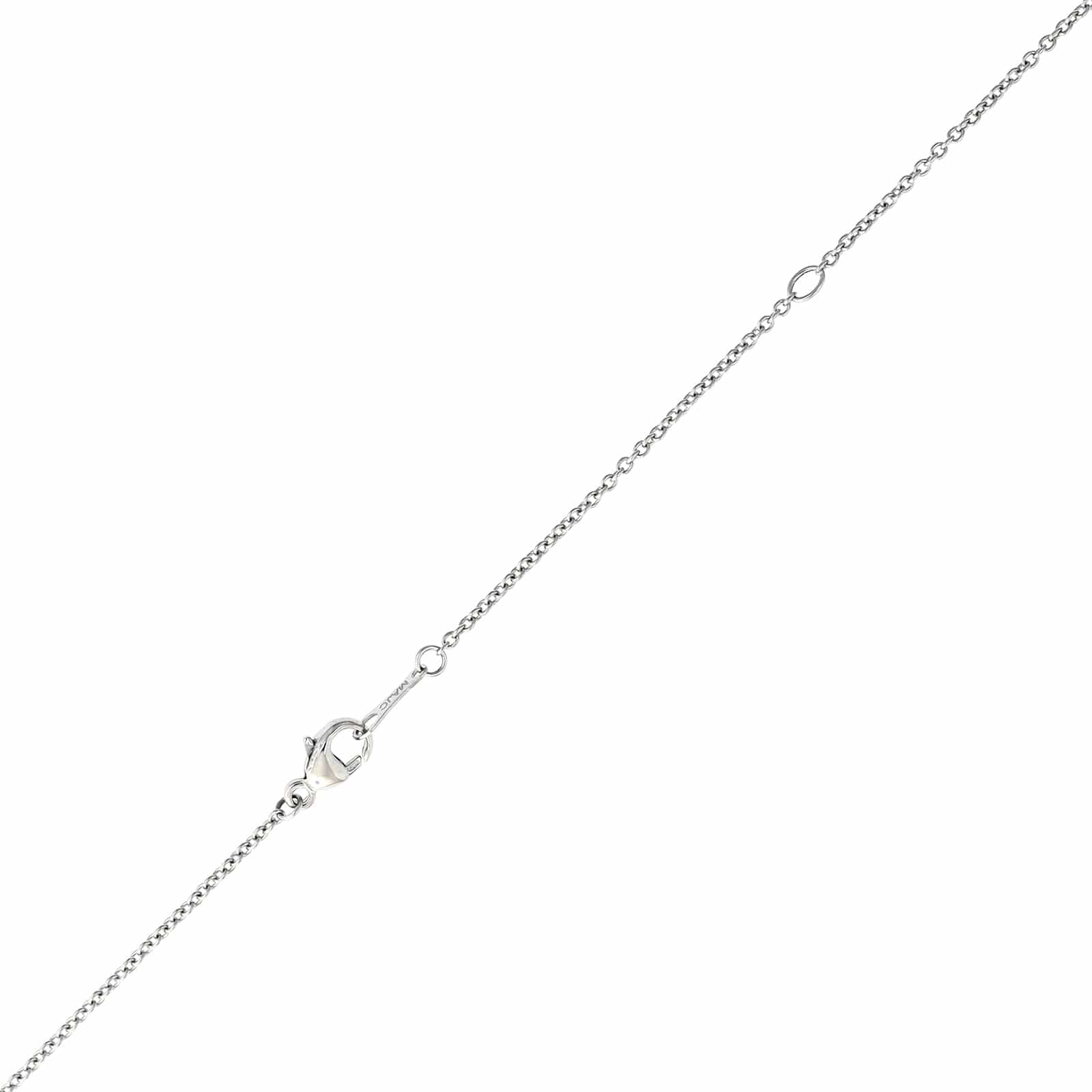 Platinum Pear Shaped Blue Sapphire and Diamond Pendant Necklace - Image 3