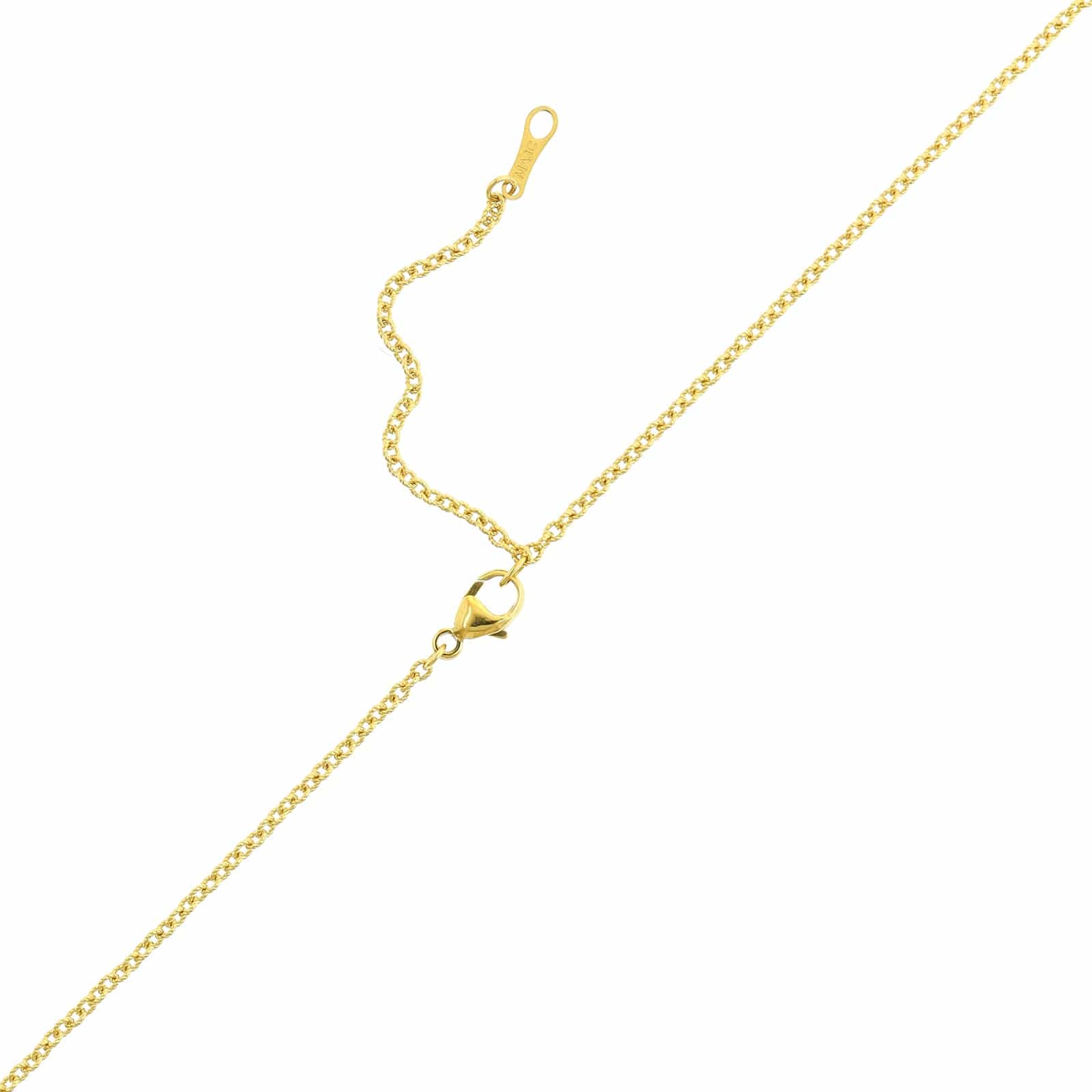 18K Yellow Gold and Platinum Octagonal Blue Sapphire and Diamond Halo Pendant Necklace - Image 3