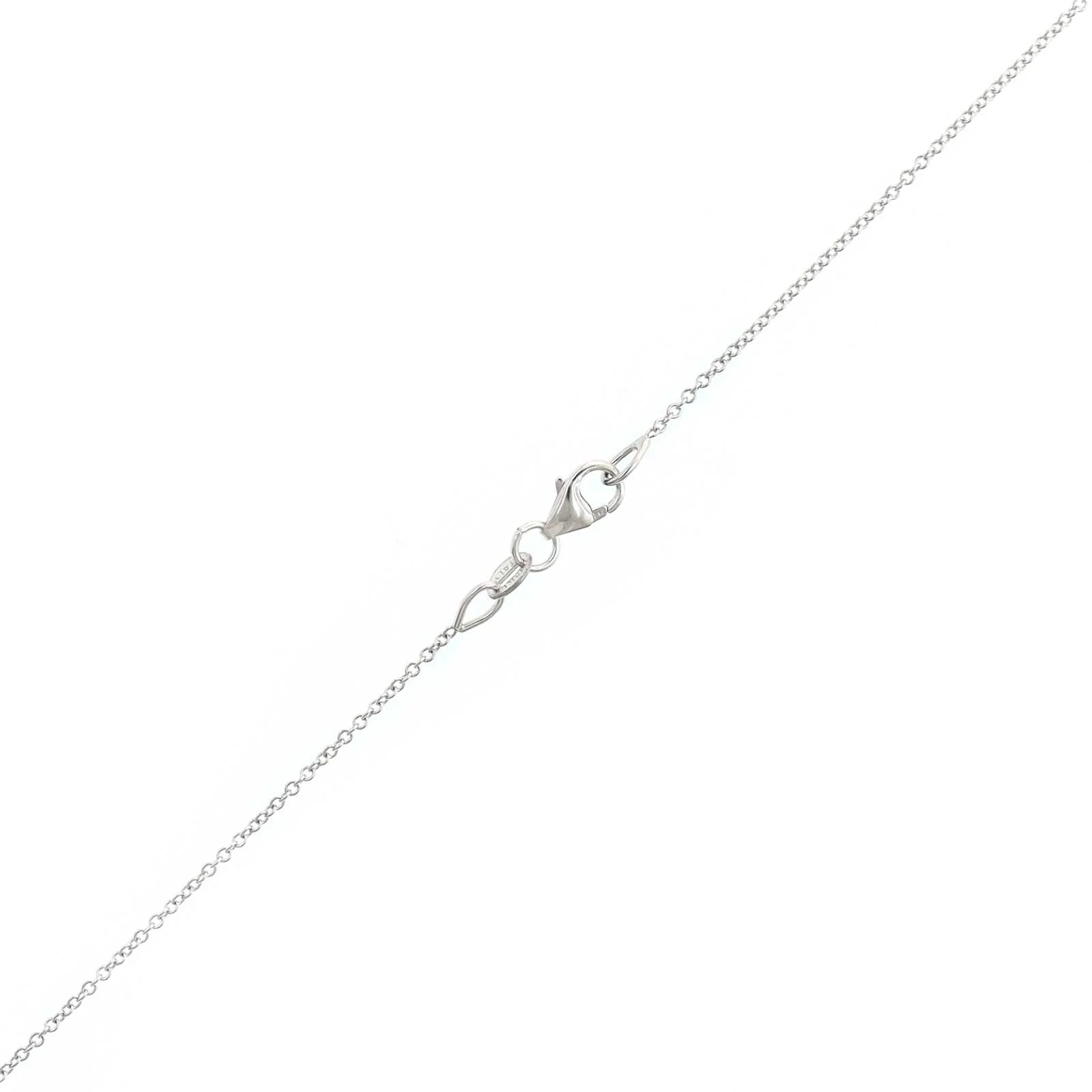 18K White Gold Cushion Cut Sapphire and Diamond Halo Necklace - Image 3