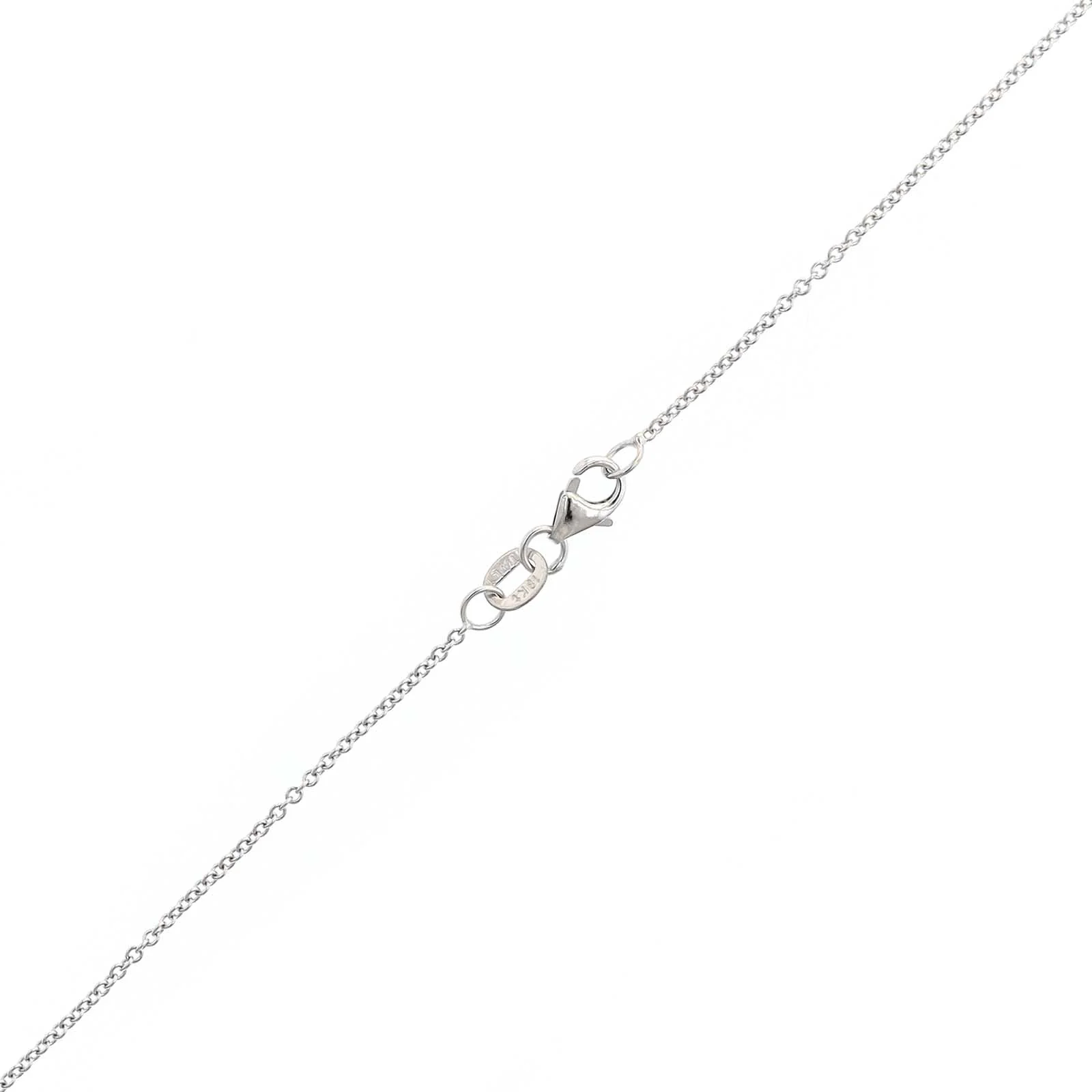 18K White Gold Pear Shaped Sapphire and Diamond Halo Necklace - Image 3
