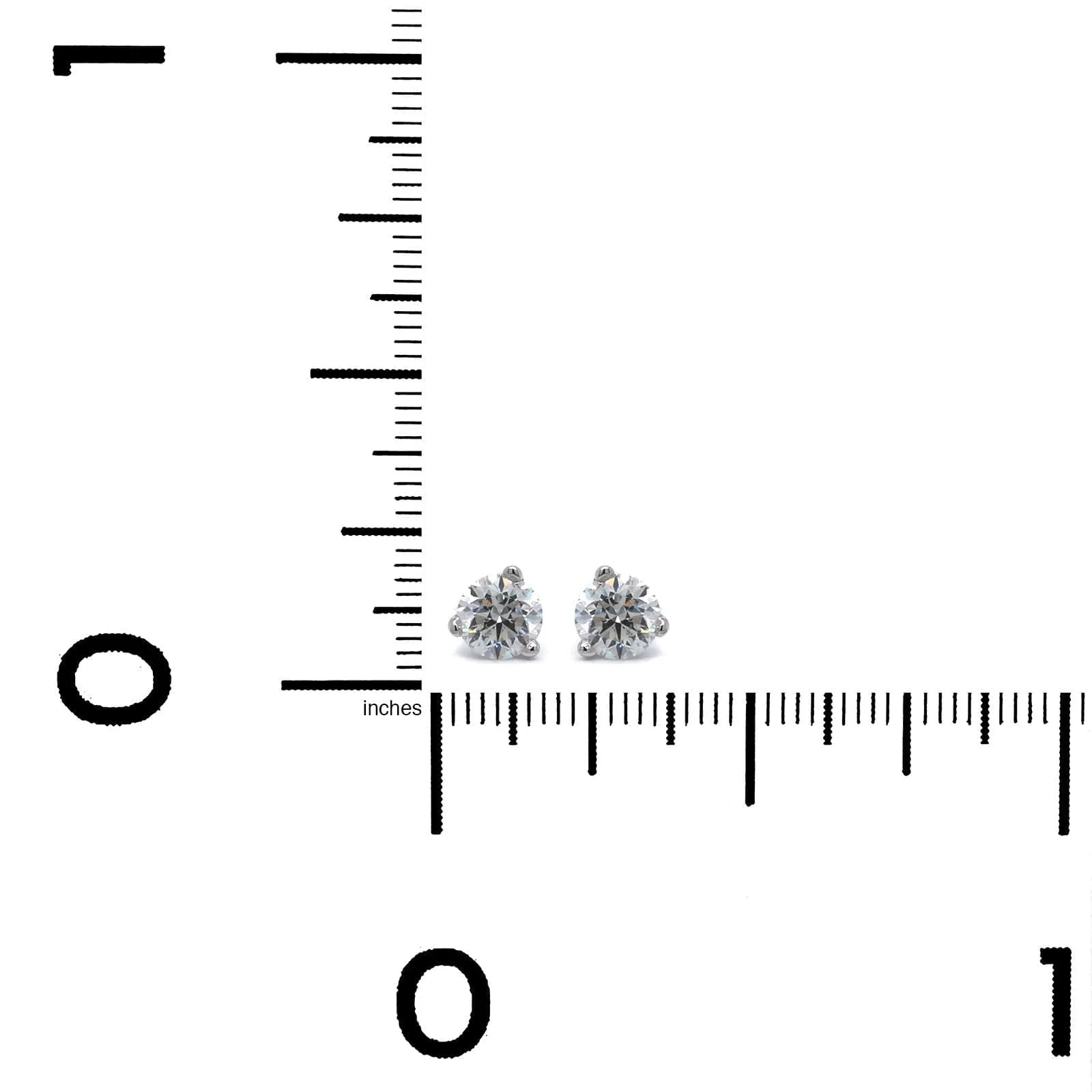 14K White Gold 1/3CTW Diamond Stud Earrings - Image 3
