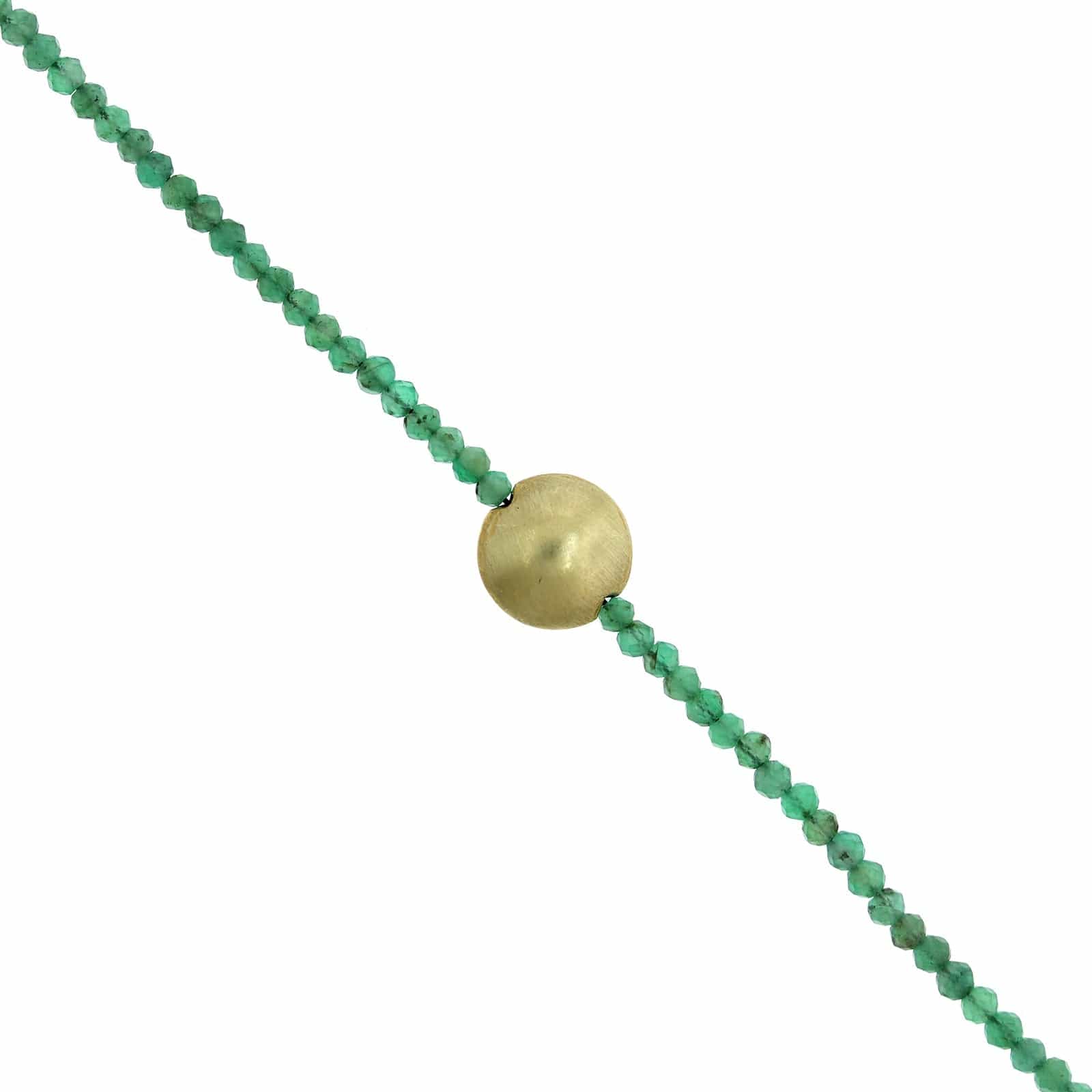 22K Yellow Gold Emerald Beaded Bracelet - Image 2