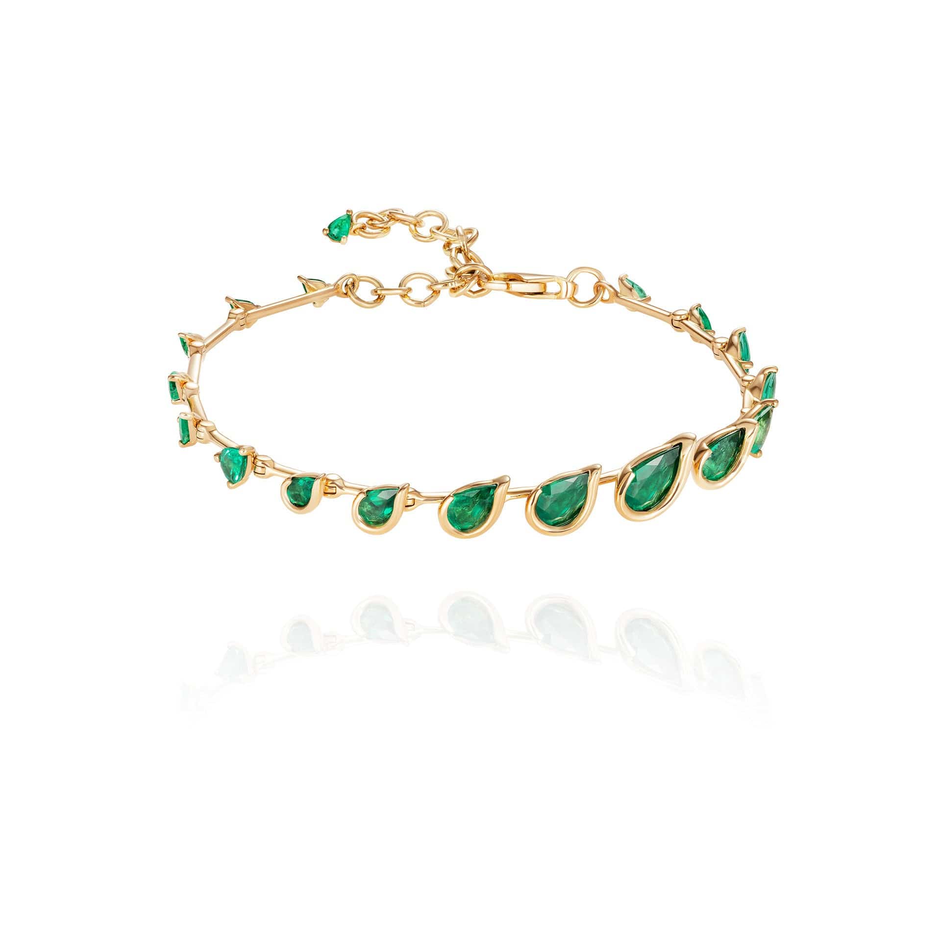 Fernando Jorge 18K Yellow Gold and Emerald Flicker Bracelet