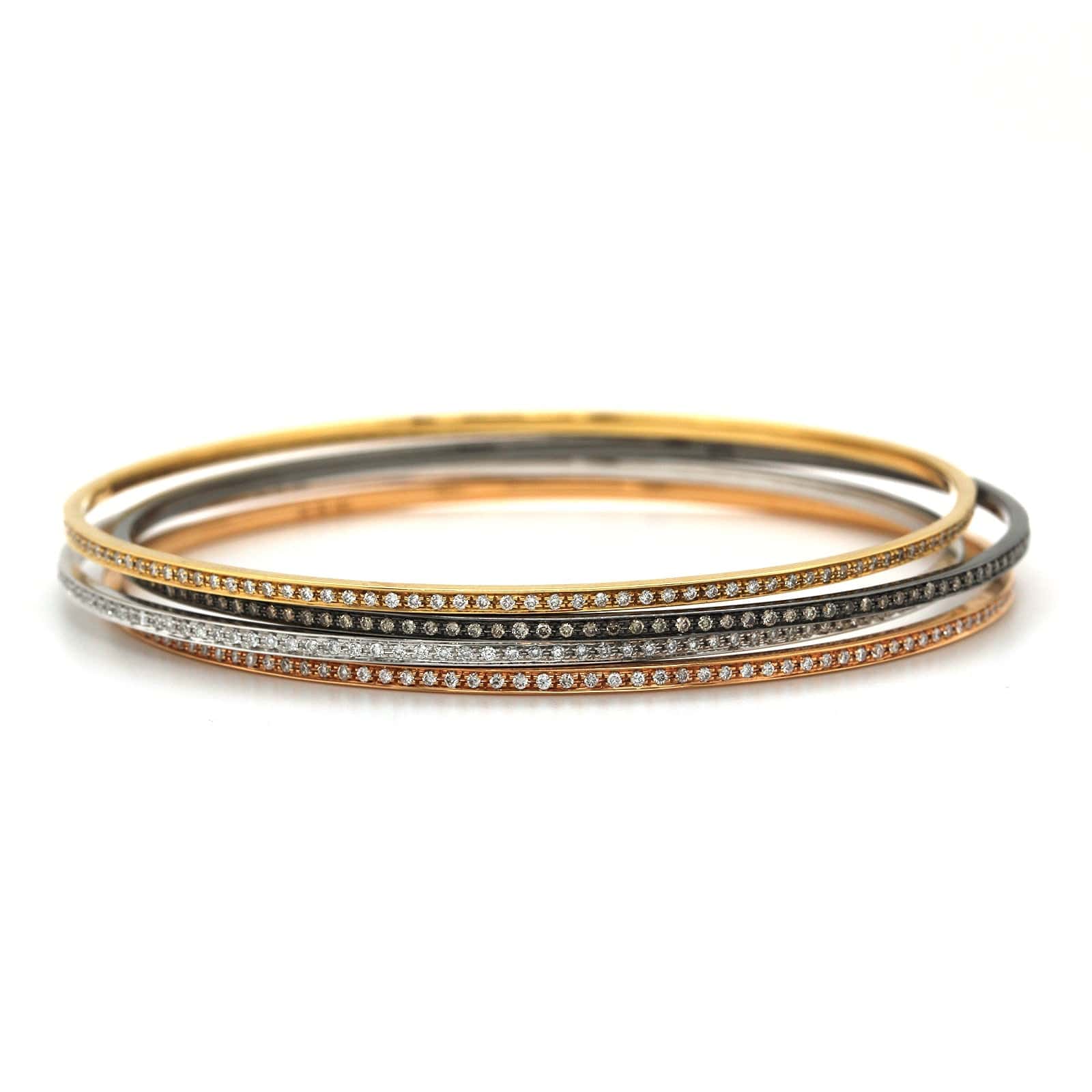 Eclat Jewels 18K Mixed Metal Diamond Bangle