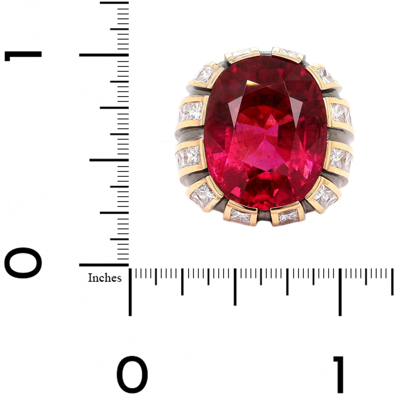 Eclat Jewels 18K Rose Gold Cushion Cut Rubellite and Diamond Ring - Image 4