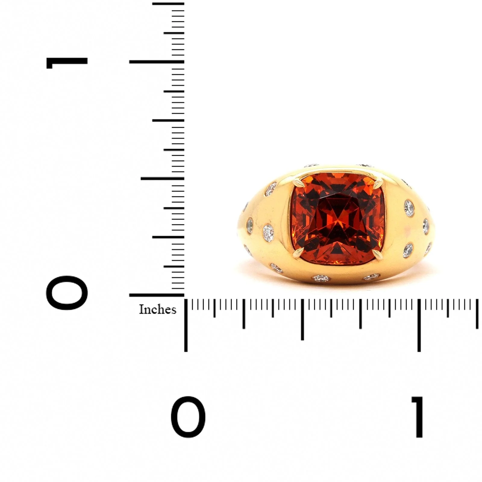 Eclat Jewels 18K Rose Gold Mandarin Garnet and Diamond Ring - Image 3