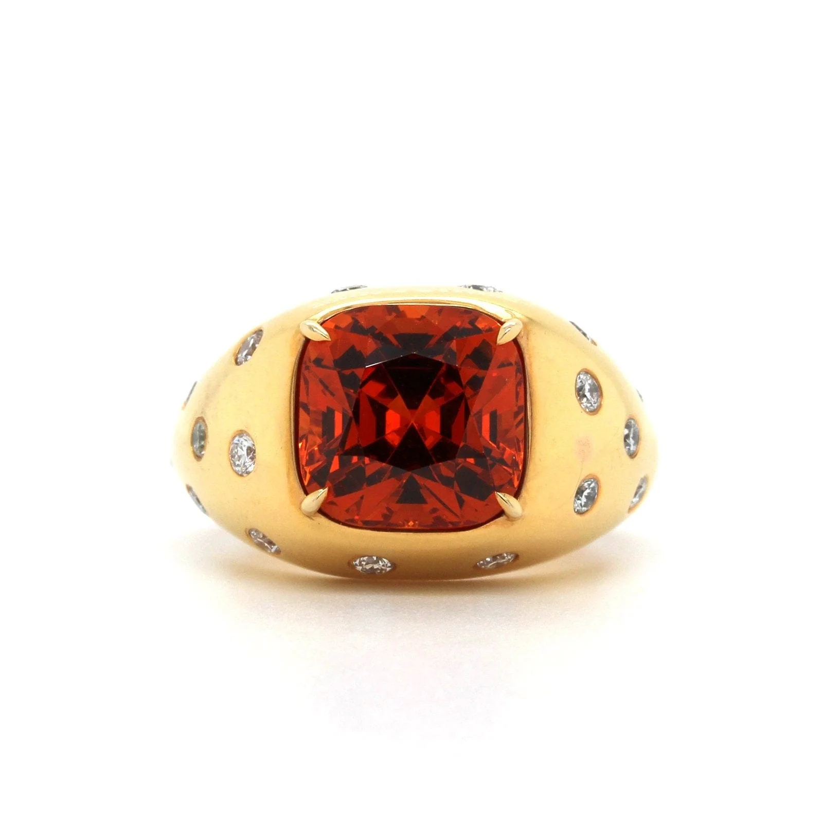Eclat Jewels 18K Rose Gold Mandarin Garnet and Diamond Ring - Image 4