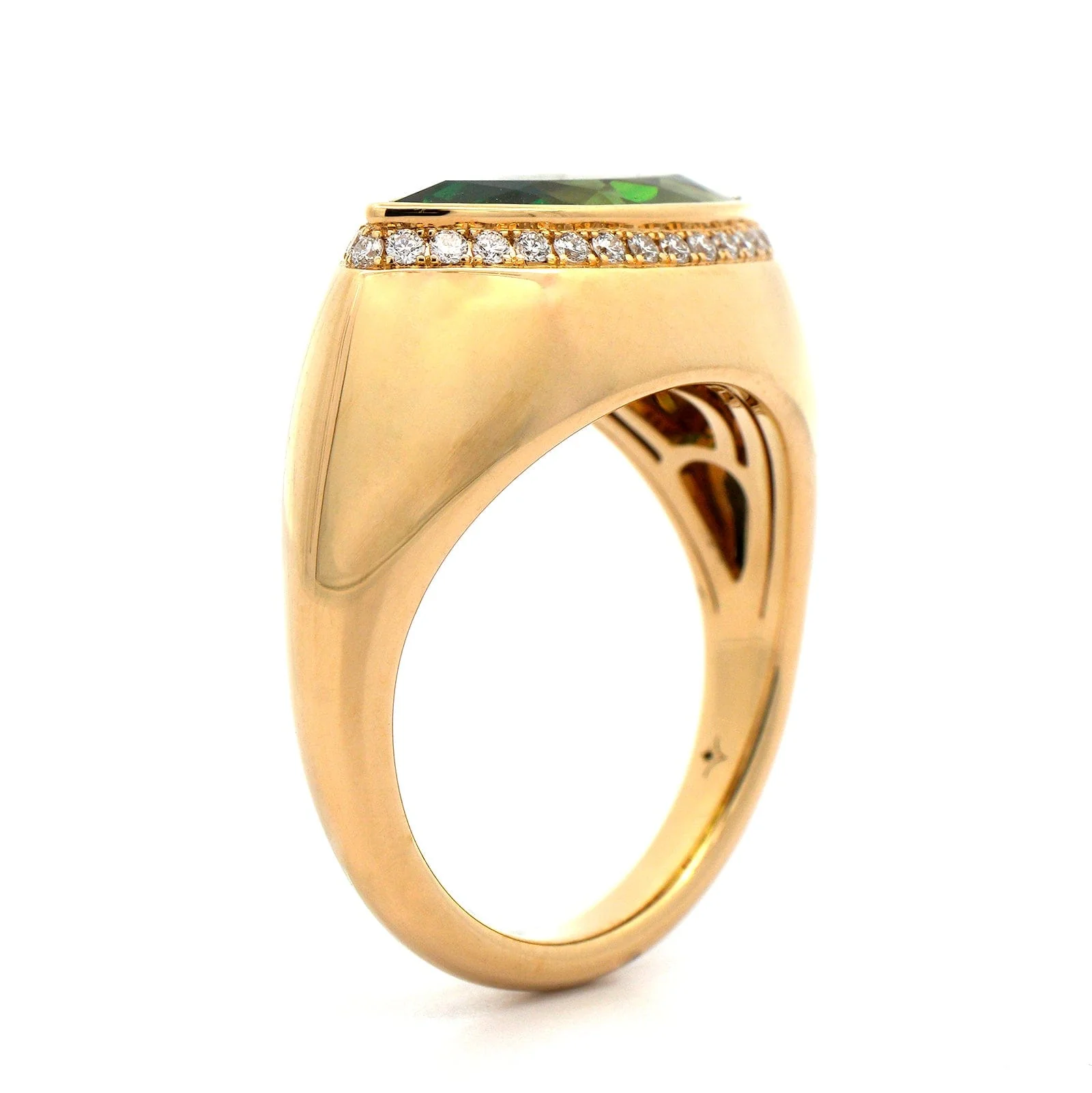 Eclat Jewels 18K Rose Gold Marquise Shaped Tsavorite and Diamond Ring - Image 2