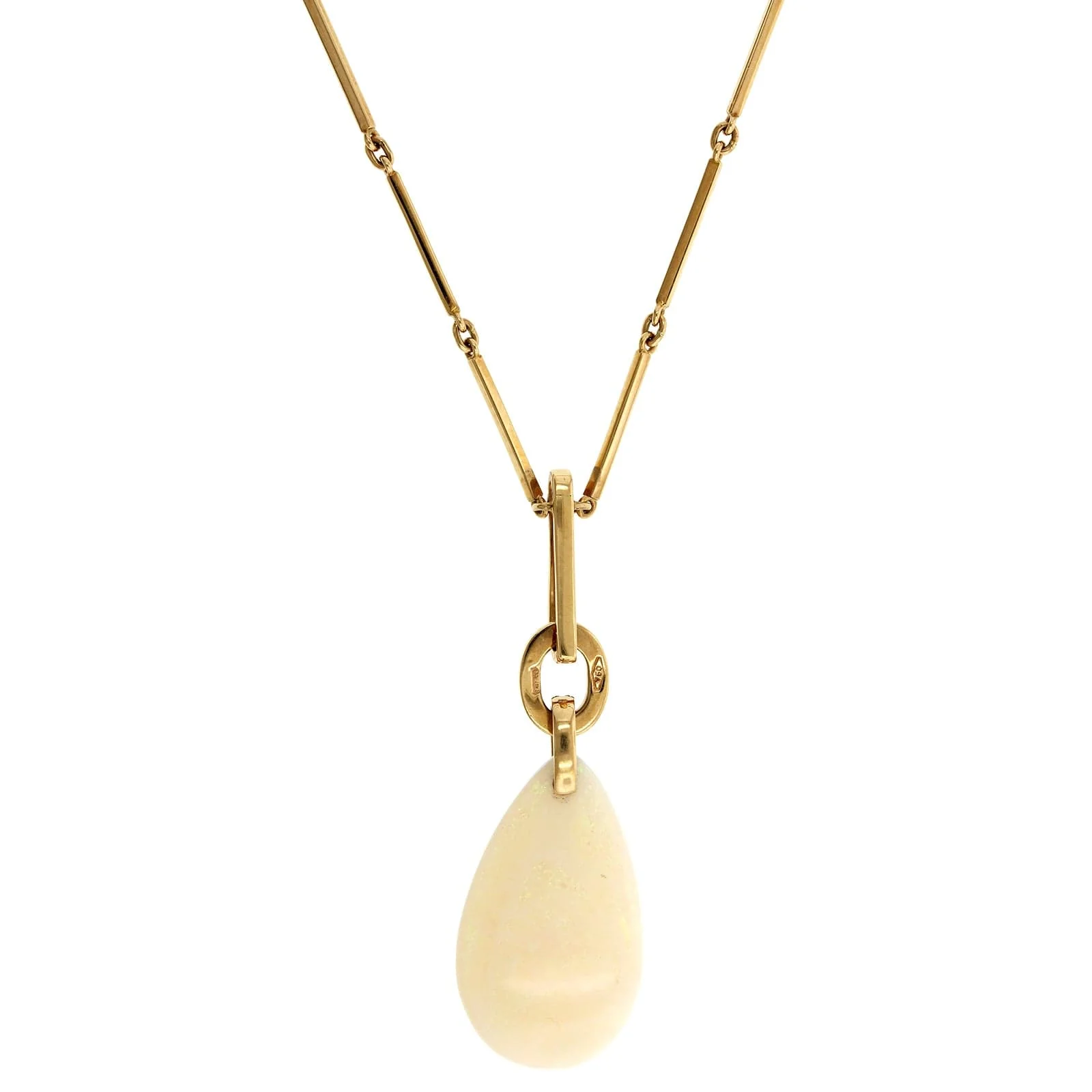 Eclat Jewels 18K Rose Gold Opal & Diamond Link Necklace - Image 2