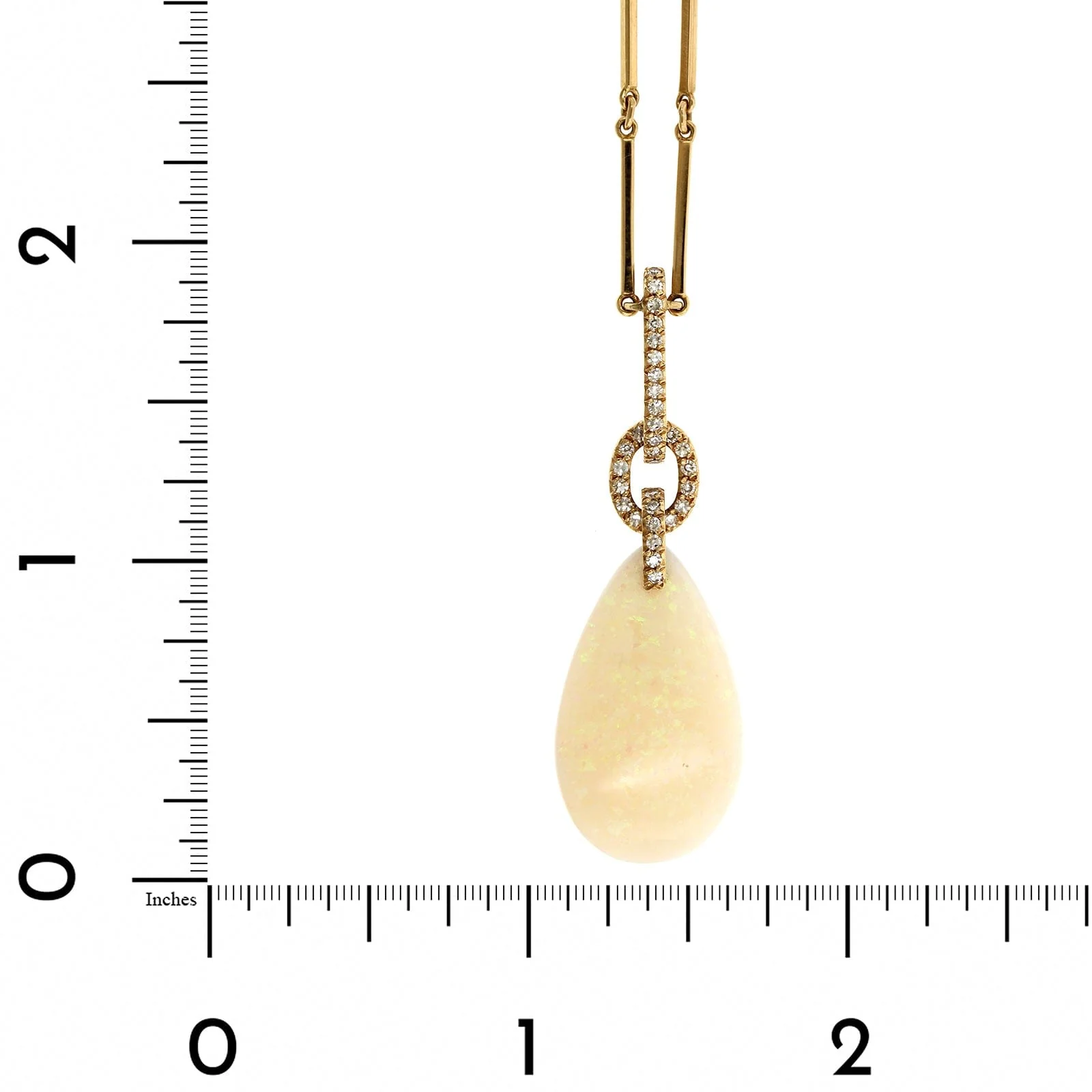 Eclat Jewels 18K Rose Gold Opal & Diamond Link Necklace - Image 4