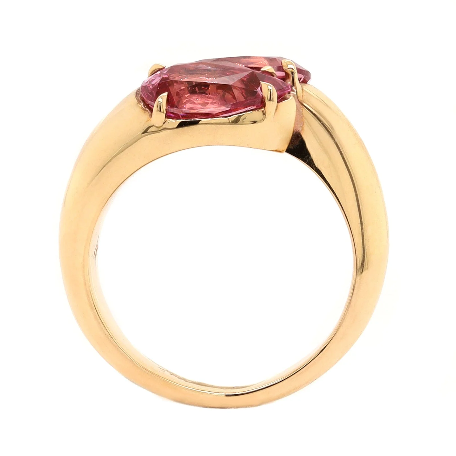 Eclat Jewels 18K Rose Gold Pear Shaped Pink Spinel Twin Ring - Image 3
