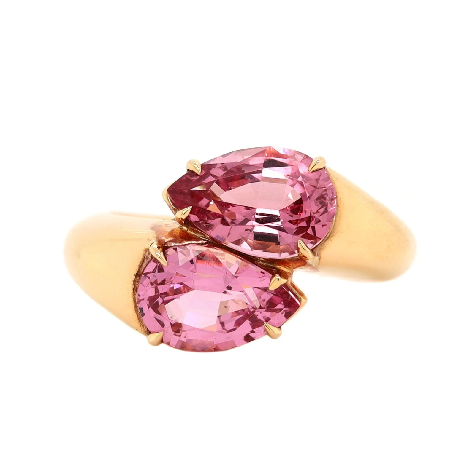 Eclat Jewels 18K Rose Gold Pear Shaped Pink Spinel Twin Ring - Image 5