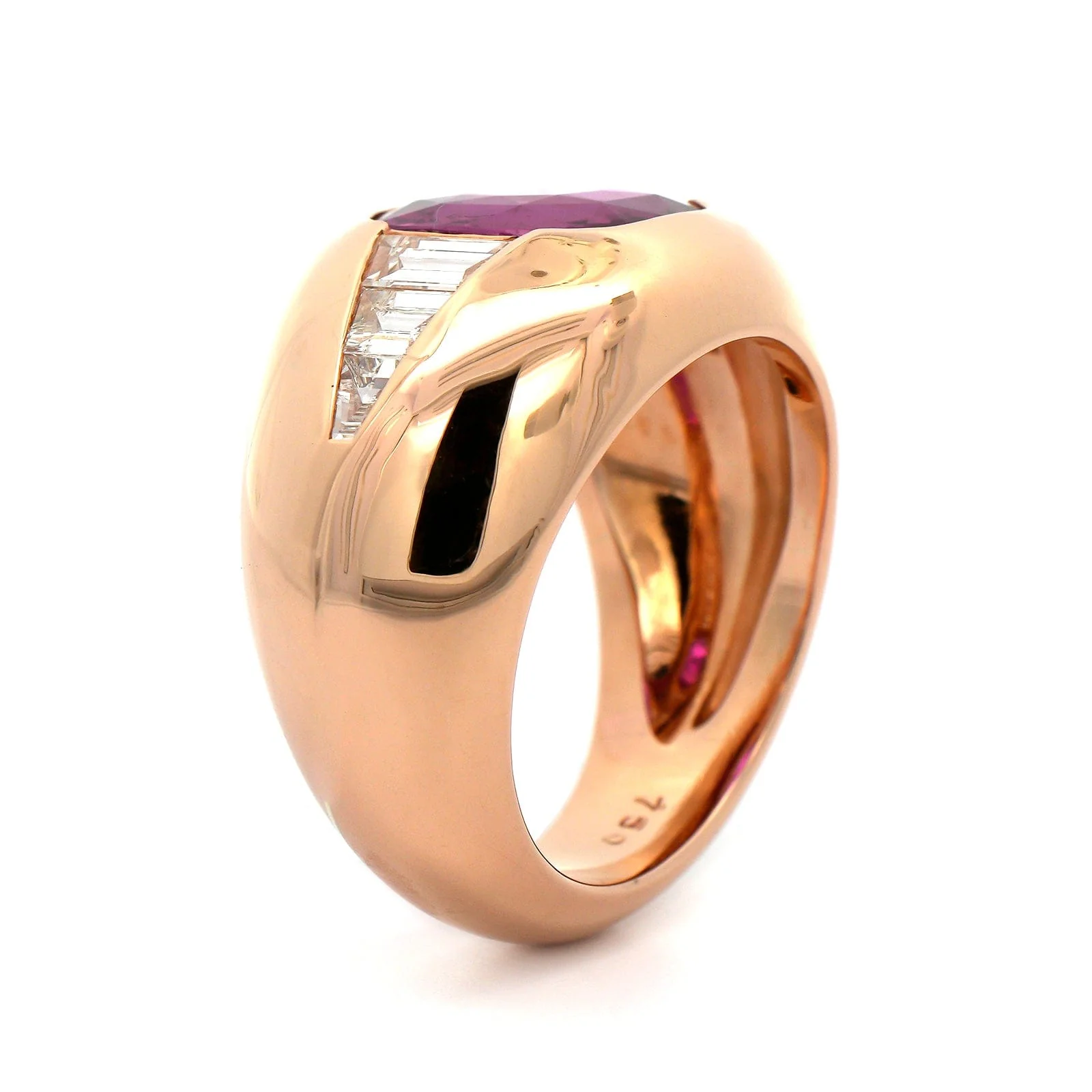 Eclat Jewels 18K Rose Gold Pink Sapphire and Diamond Ring - Image 2