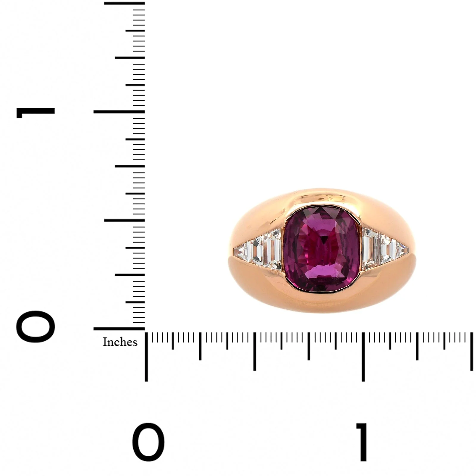 Eclat Jewels 18K Rose Gold Pink Sapphire and Diamond Ring - Image 3