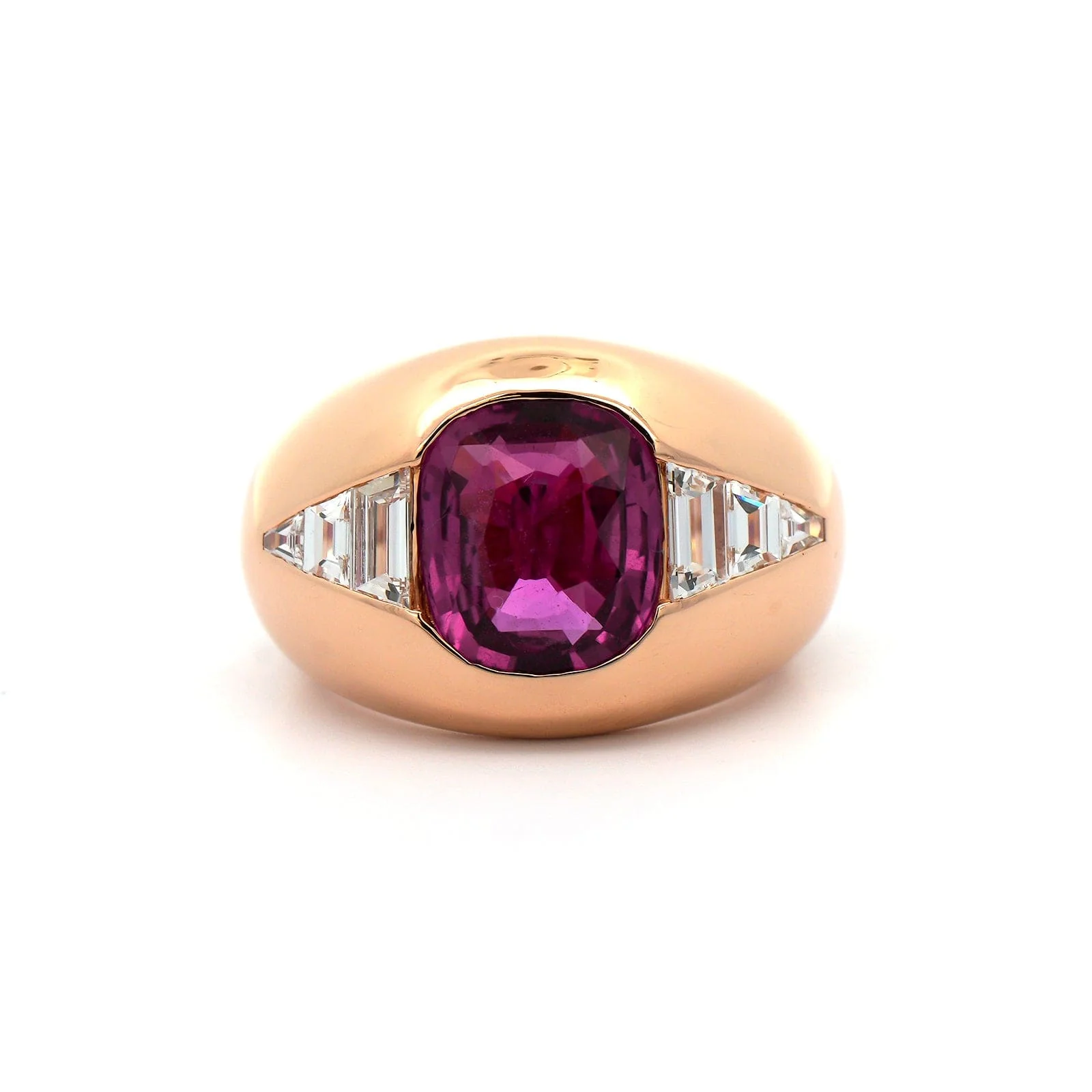 Eclat Jewels 18K Rose Gold Pink Sapphire and Diamond Ring - Image 4