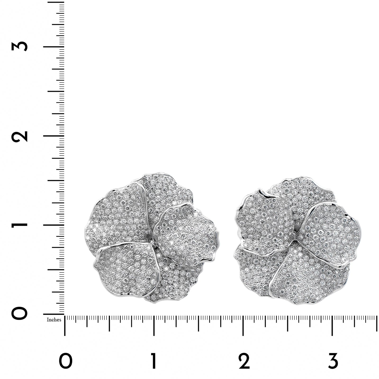 Eclat Jewels 18K White Gold Diamond Pansy Stud Earrings - Image 2