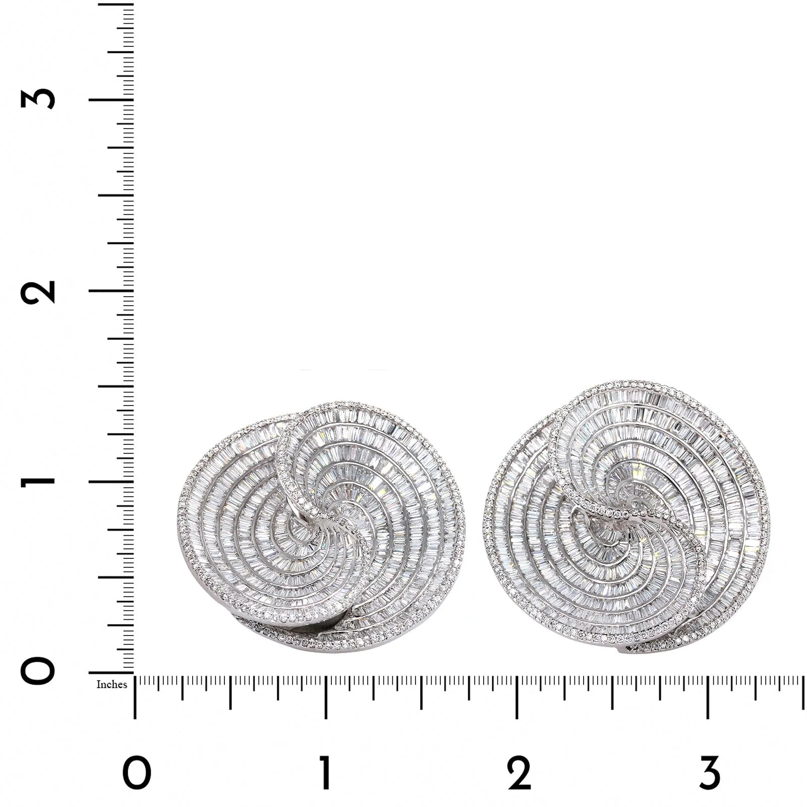Eclat Jewels 18K White Gold Diamond Swirl Earrings - Image 3