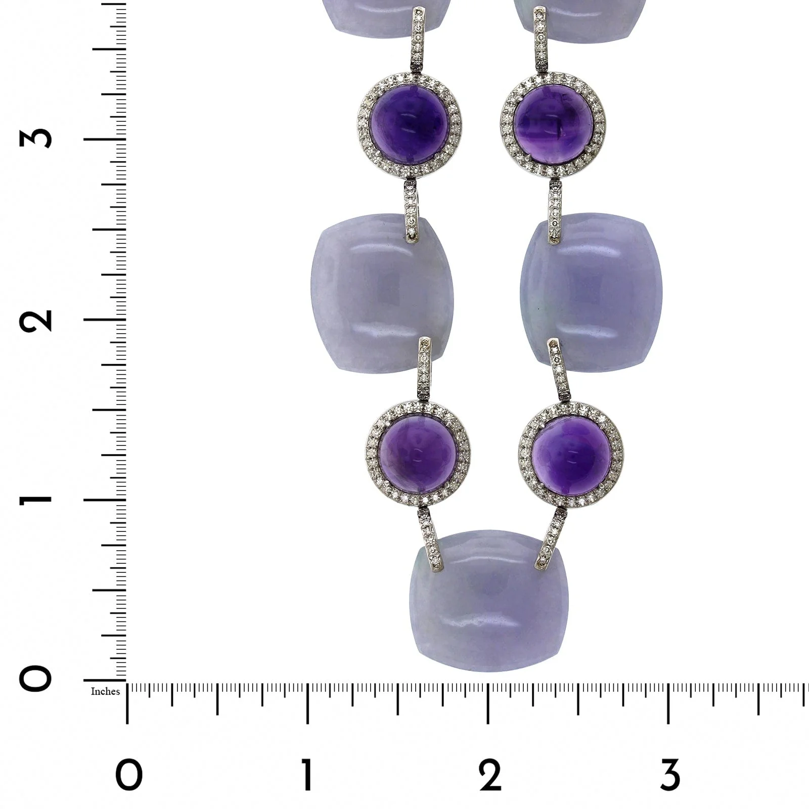 Eclat Jewels 18K White Gold Lavender Jade and Cabochon Amethyst Necklace - Image 3