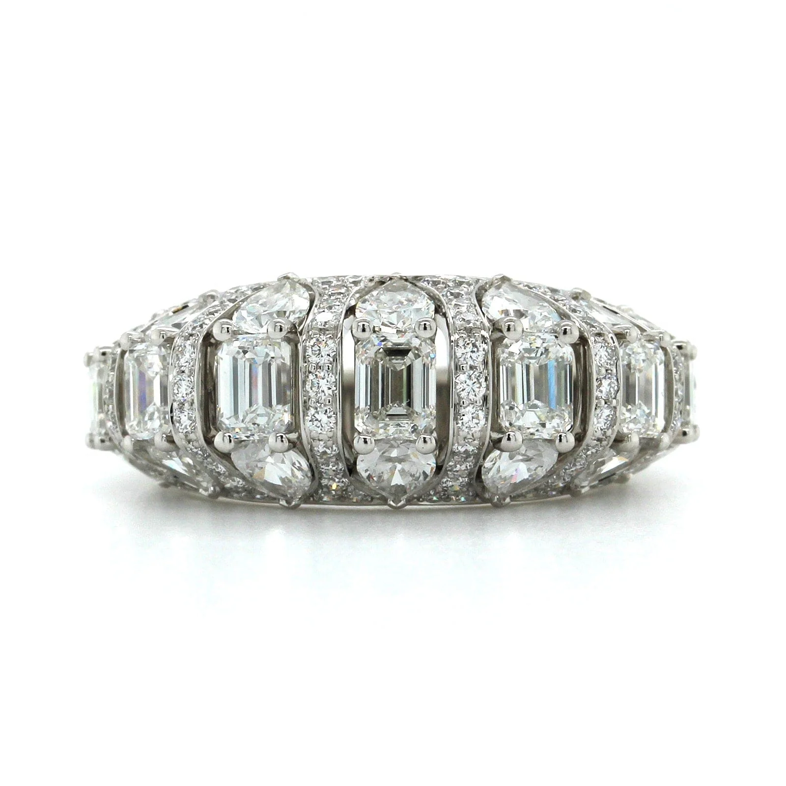 Eclat Jewels 18K White Gold Multi Diamond Shape Diamond Band