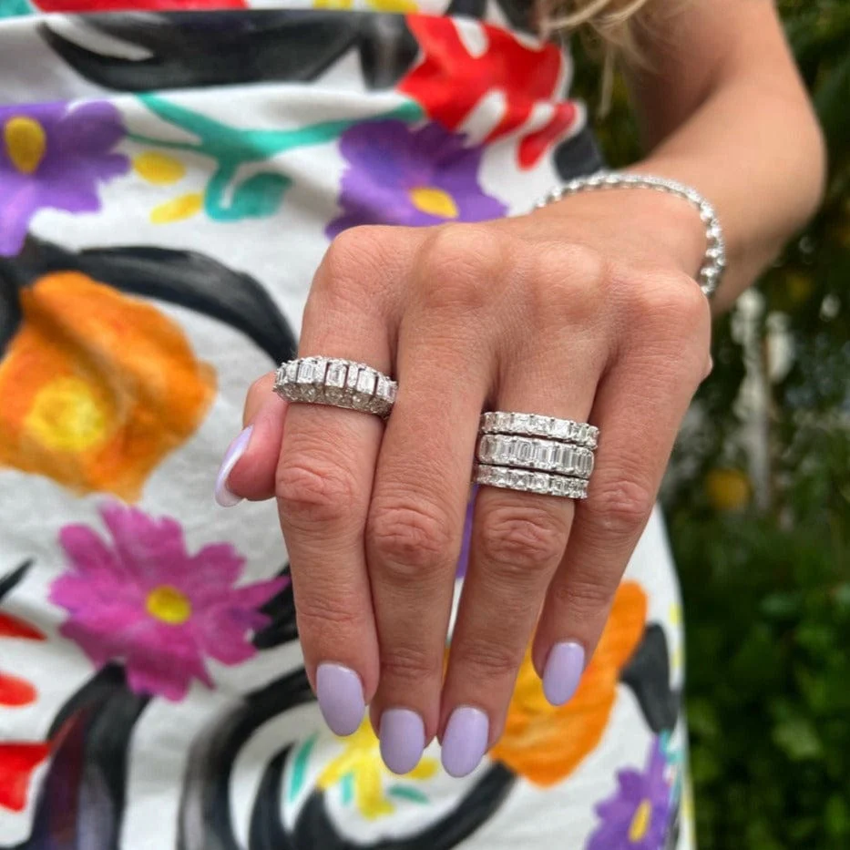 Eclat Jewels 18K White Gold Multi Diamond Shape Diamond Band - Image 3