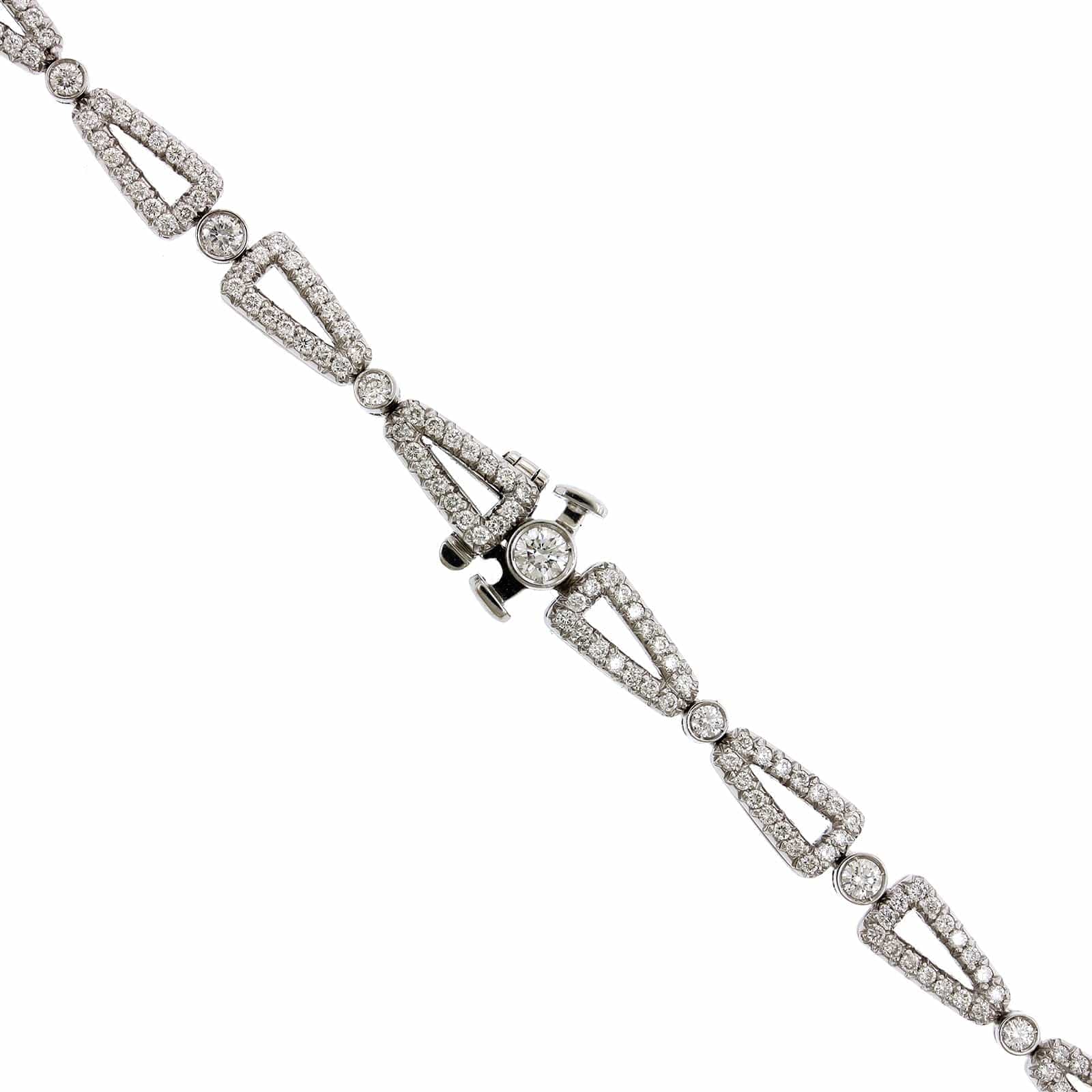 Eclat Jewels 18K White Gold Pave Diamond Link Necklace - Image 2