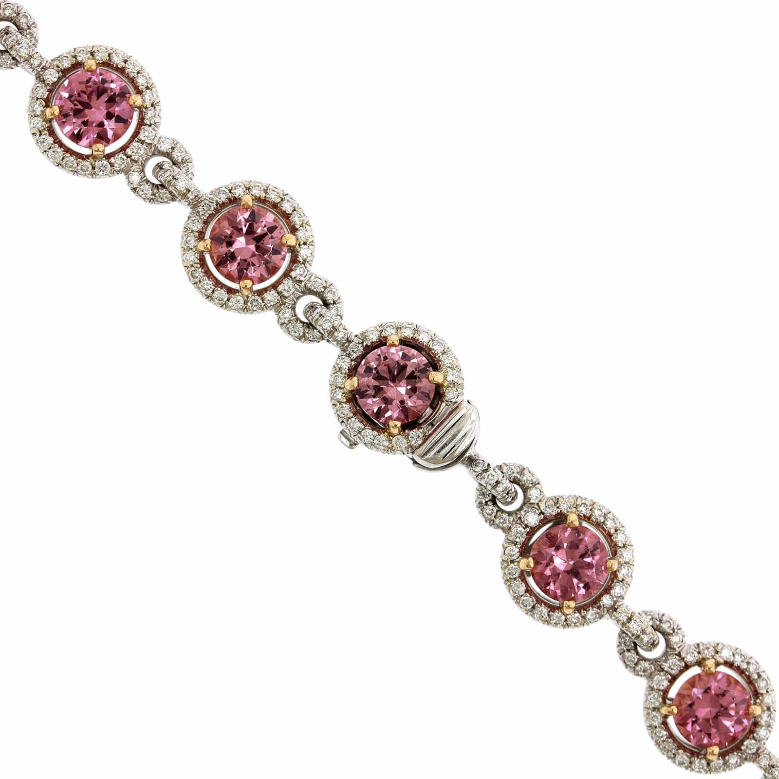 Eclat Jewels 18K White Gold Pink Spinel & Diamond Collar Necklace - Image 2
