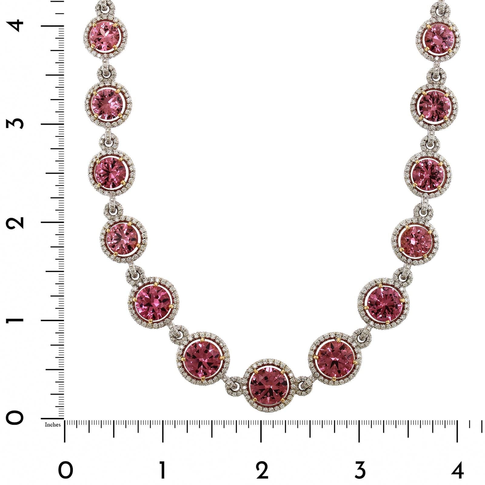 Eclat Jewels 18K White Gold Pink Spinel & Diamond Collar Necklace - Image 3