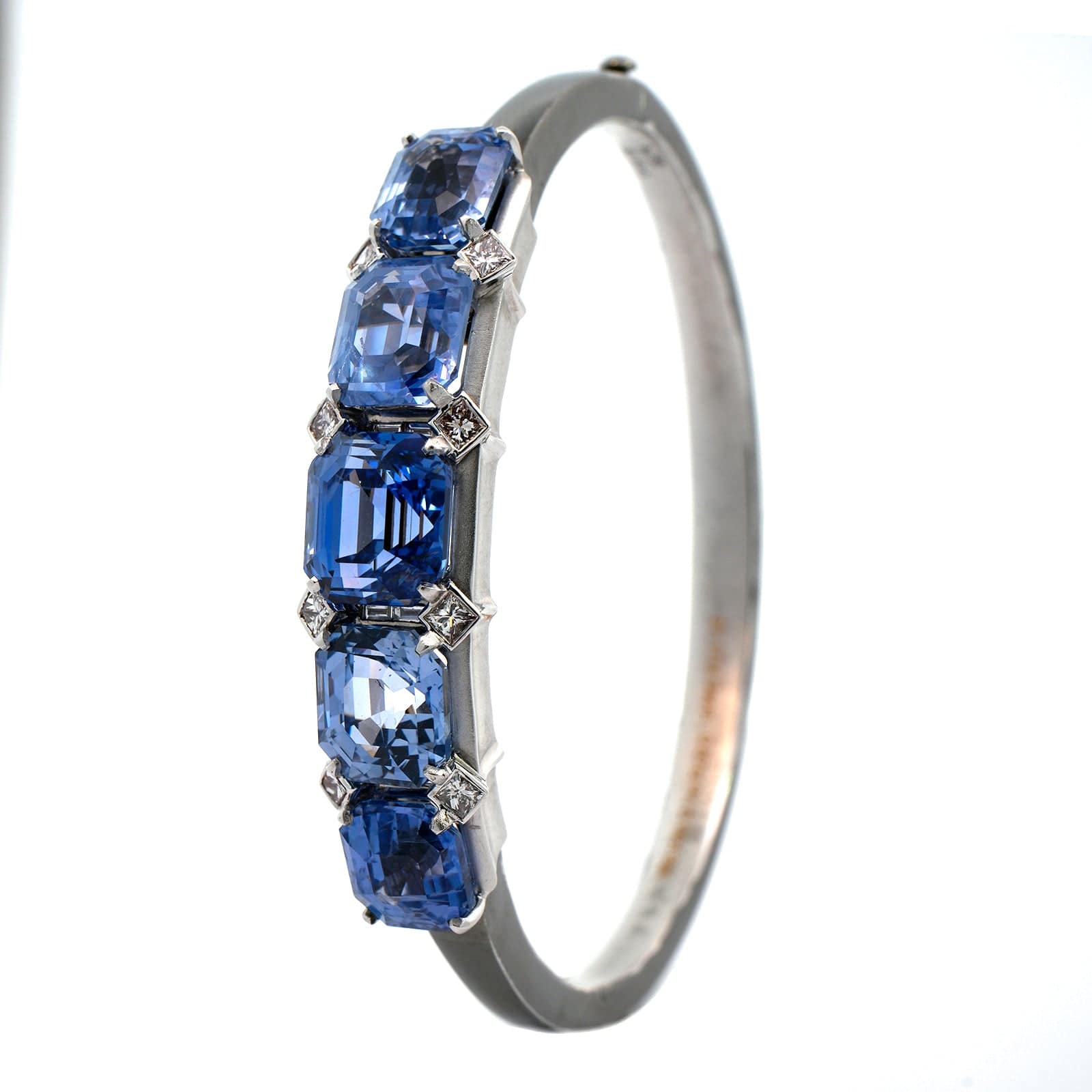 Eclat Jewels 18K White Gold Sapphire and Diamond Bracelet - Image 2