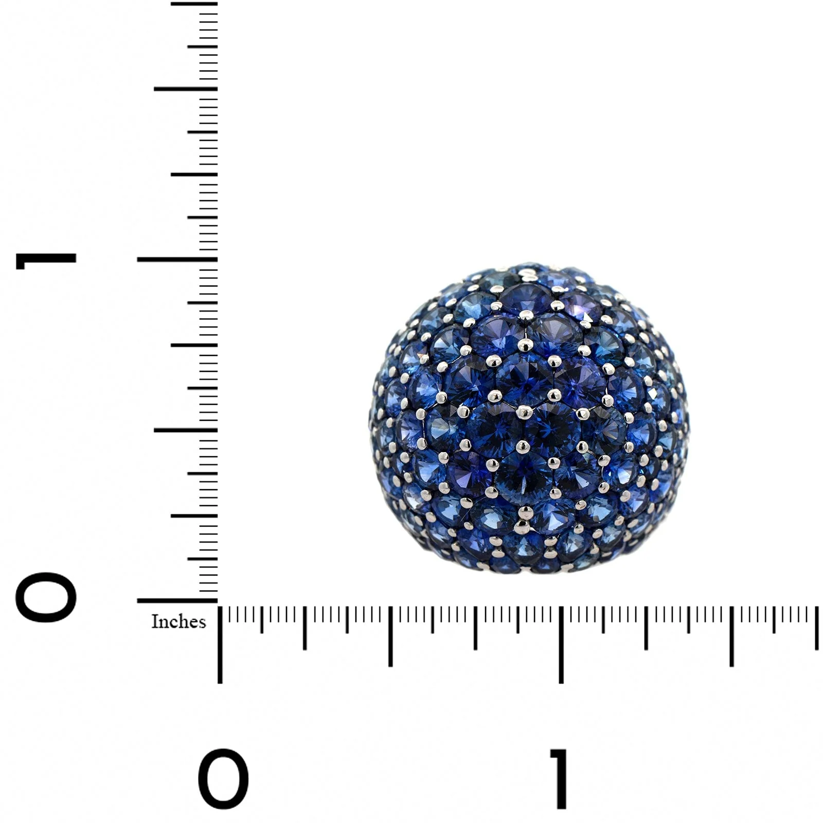 Eclat Jewels 18K White Gold Sapphire Bombe Ring - Image 3