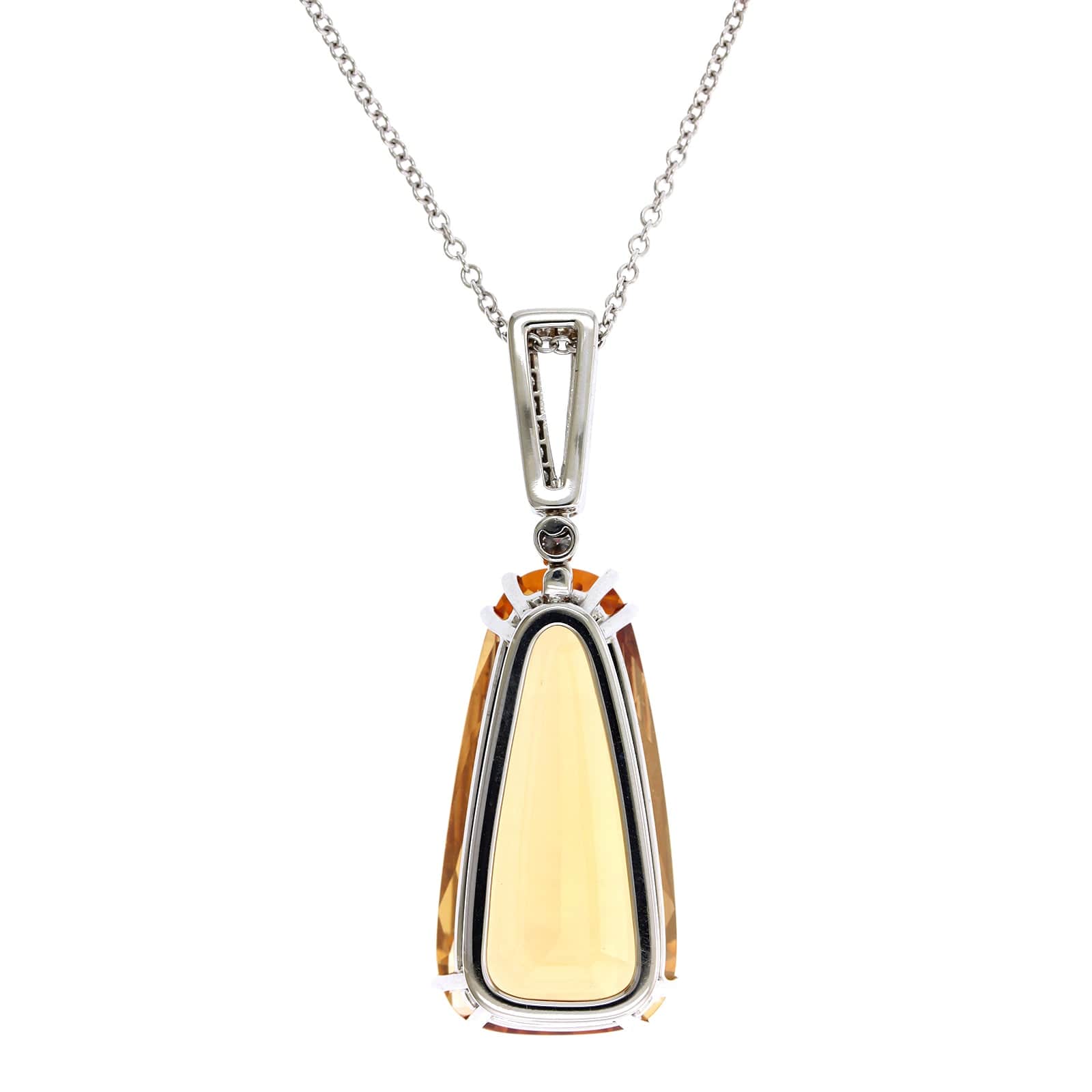 Eclat Jewels 18K White Gold Topaz and Diamond Necklace - Image 2