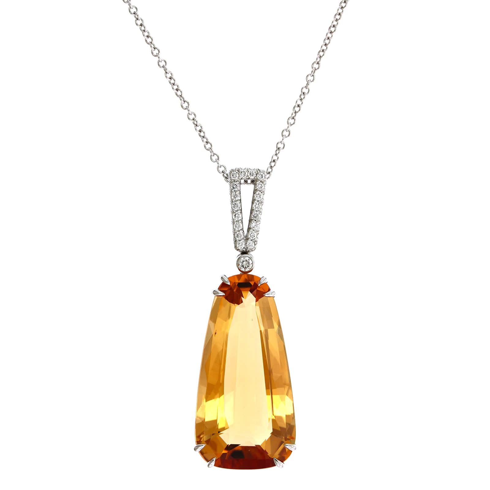 Eclat Jewels 18K White Gold Topaz and Diamond Necklace - Image 5