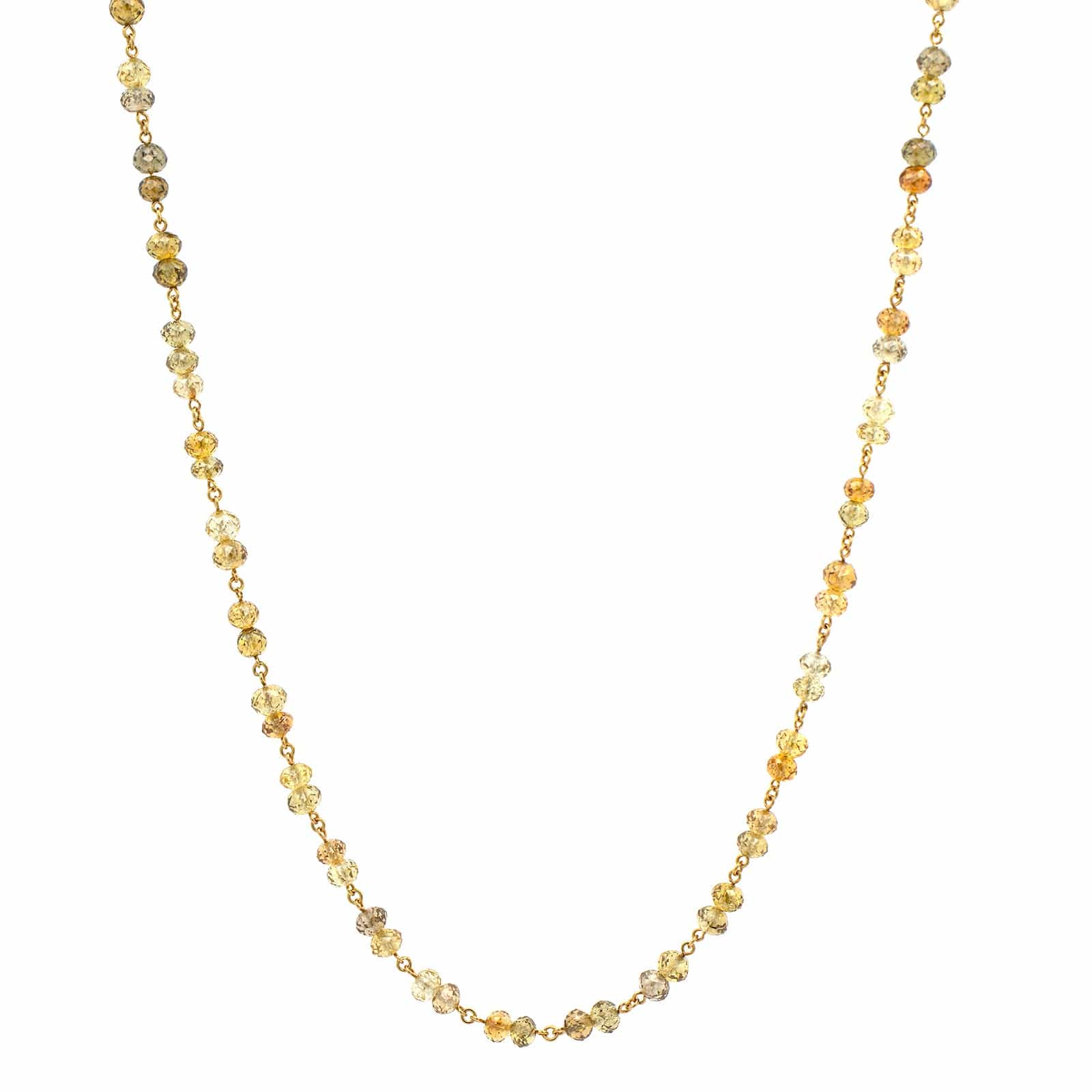 Eclat Jewels 18K Yellow Gold Fancy Diamond Briolette Chain Necklace - Image 2