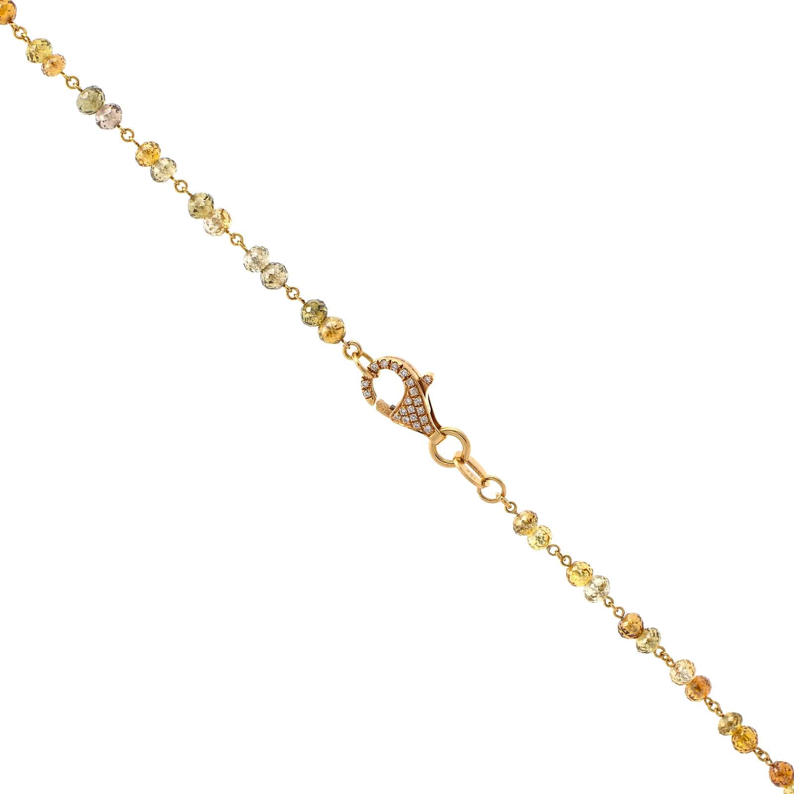 Eclat Jewels 18K Yellow Gold Fancy Diamond Briolette Chain Necklace - Image 3
