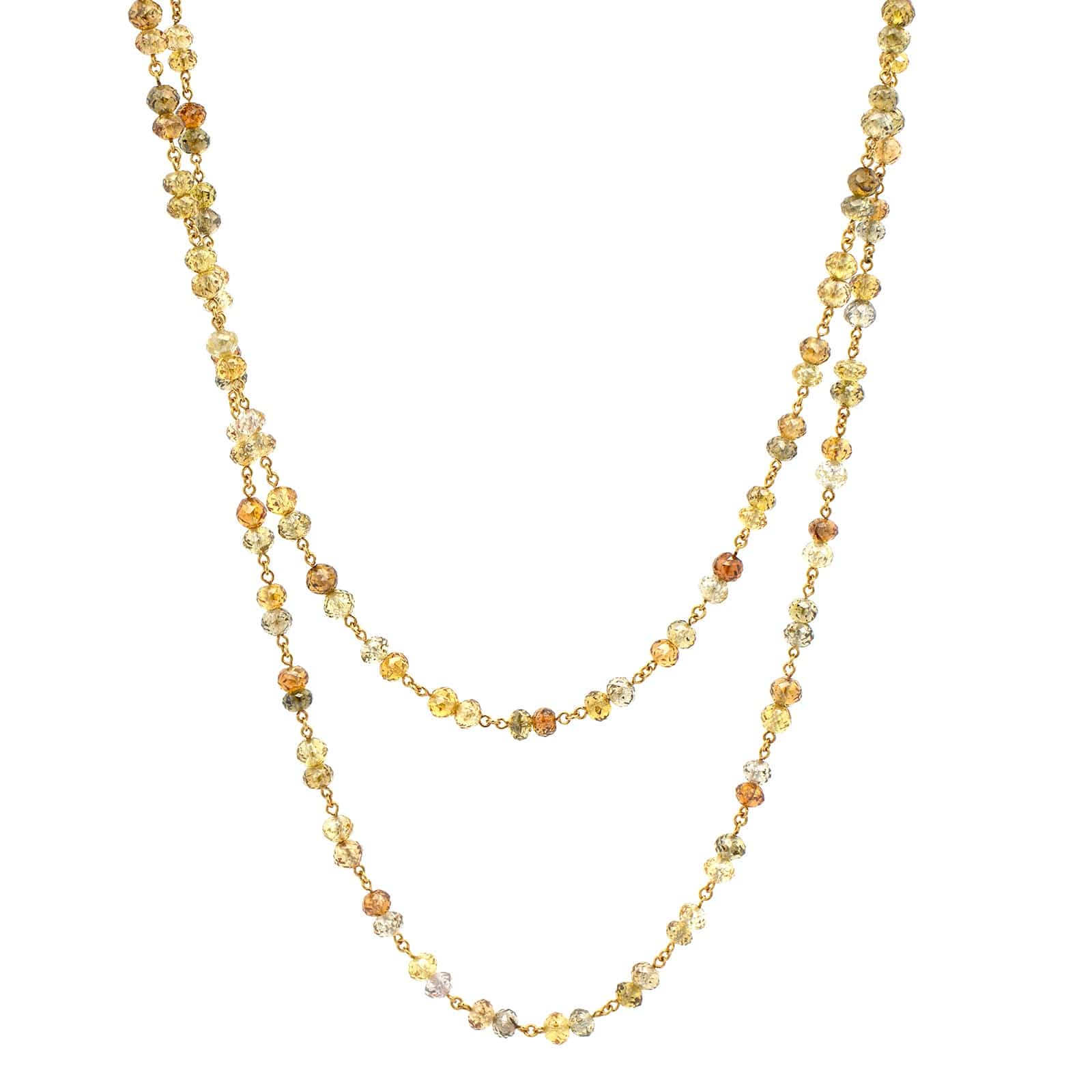 Eclat Jewels 18K Yellow Gold Fancy Diamond Briolette Chain Necklace - Image 5
