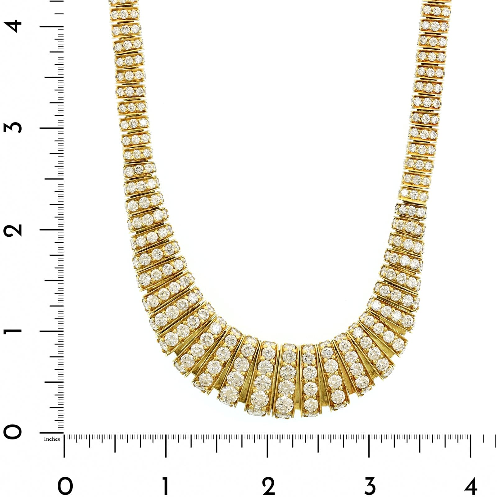 Eclat Jewels 18K Yellow Gold Graduated Diamond Collar Necklace - Image 4