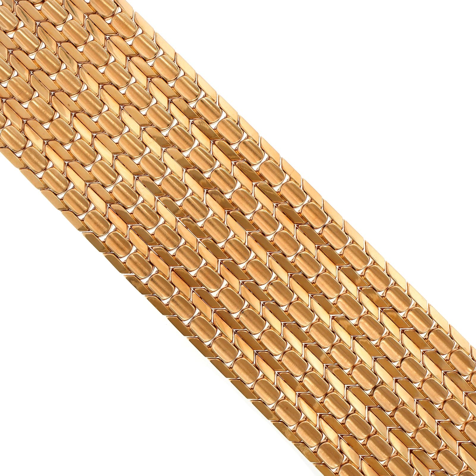 Eclat Jewels 18K Yellow Gold Italian Wide Woven Bracelet - Image 2
